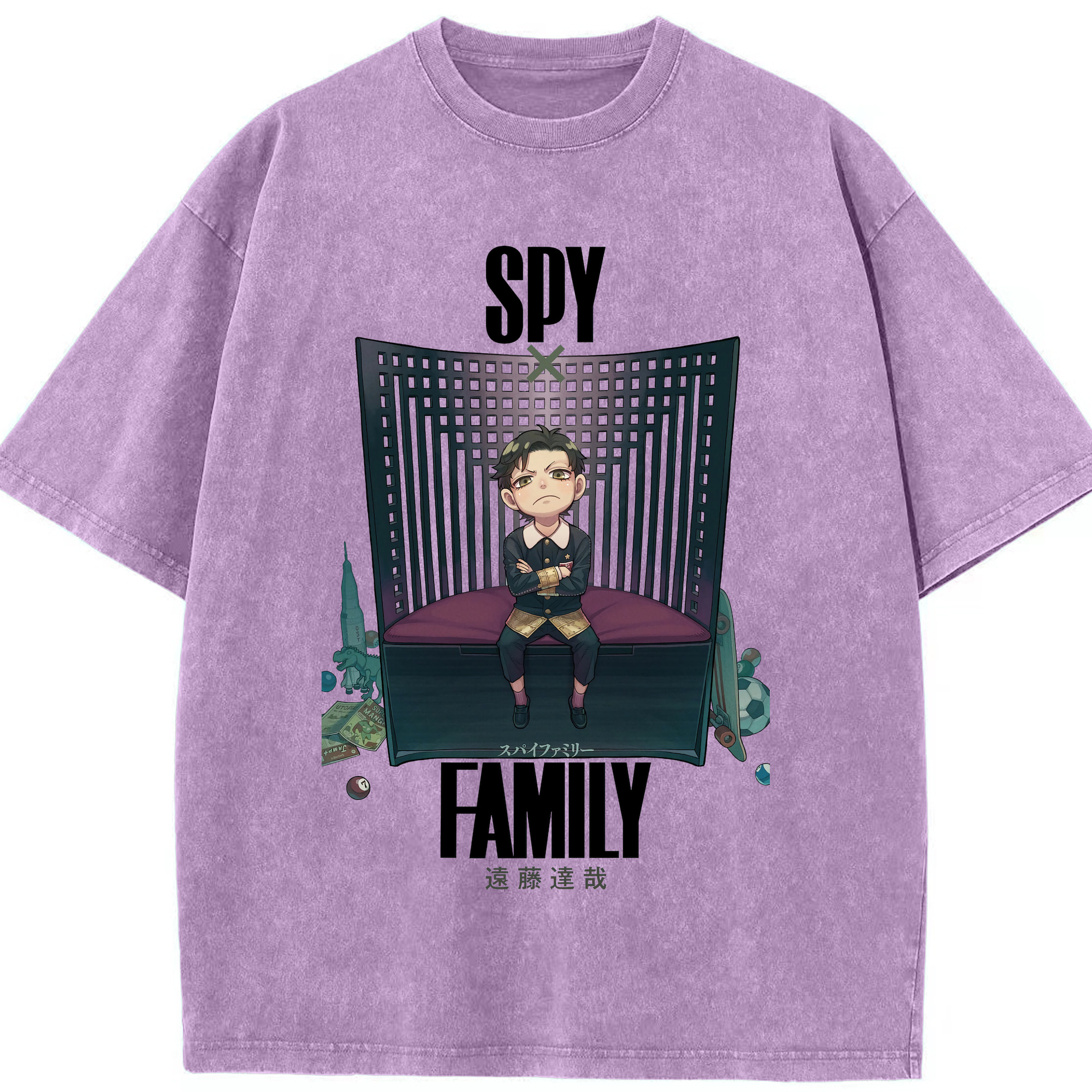（画像用） SPY×FAMILY间谍家家酒 綿100% ヴィンテージ風 半袖Tシャツ（フロントプリント）