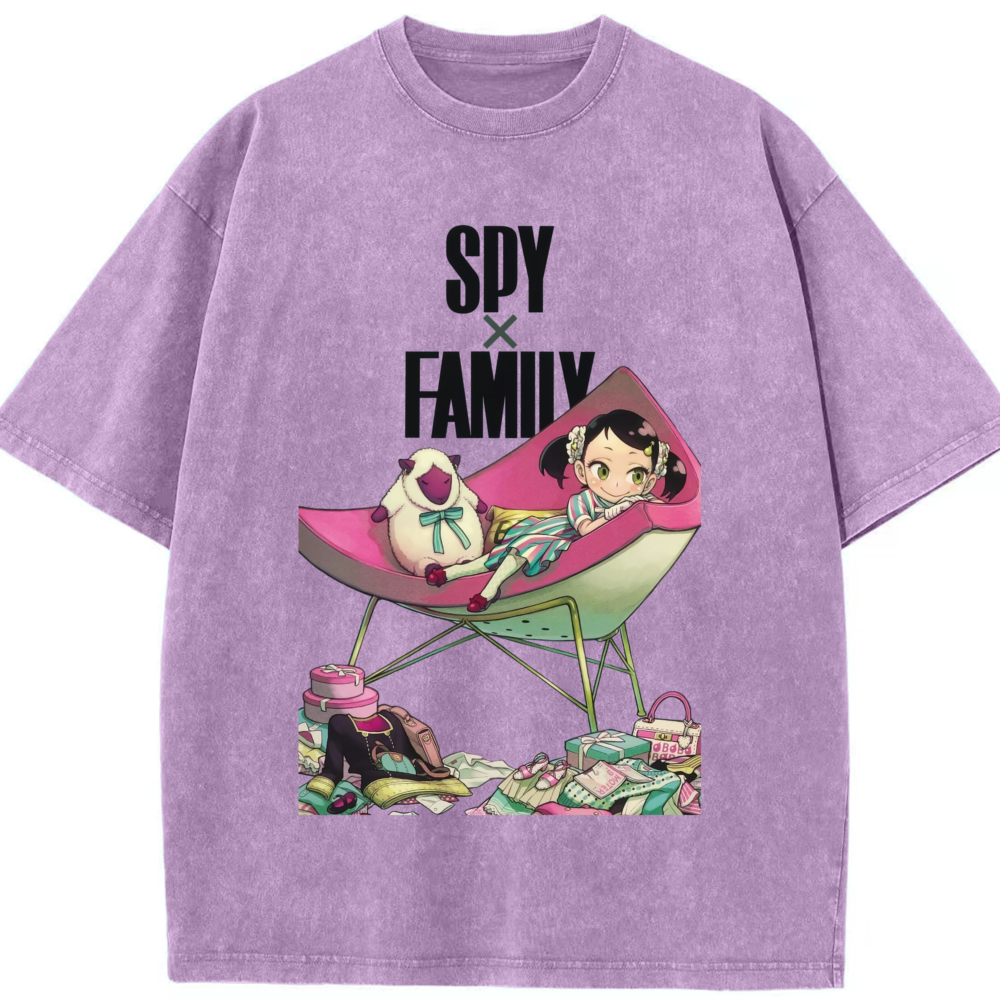 （画像用） SPY×FAMILY间谍家家酒 綿100% ヴィンテージ風 半袖Tシャツ（フロントプリント）