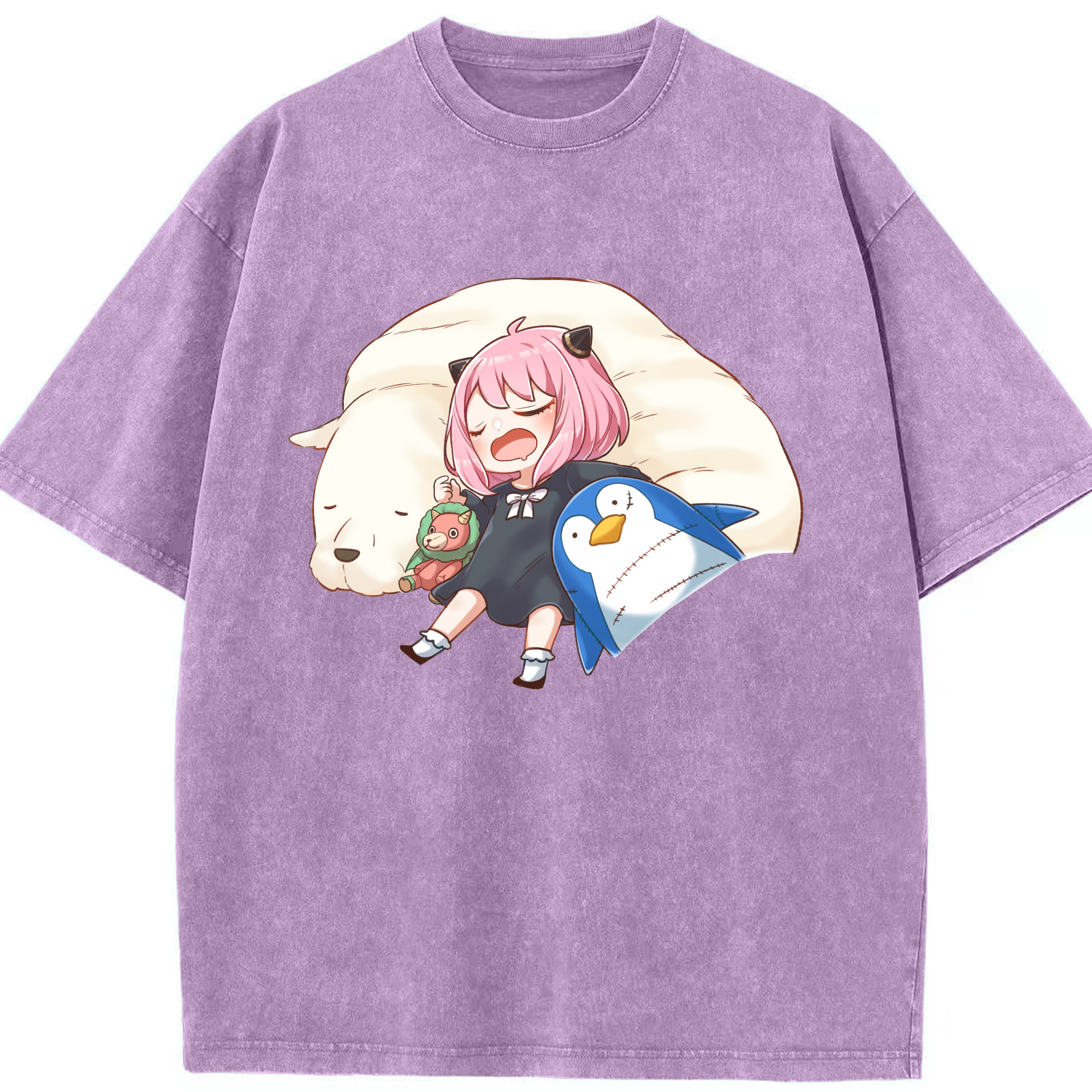 （画像用） SPY×FAMILY间谍家家酒 綿100% ヴィンテージ風 半袖Tシャツ（フロントプリント）