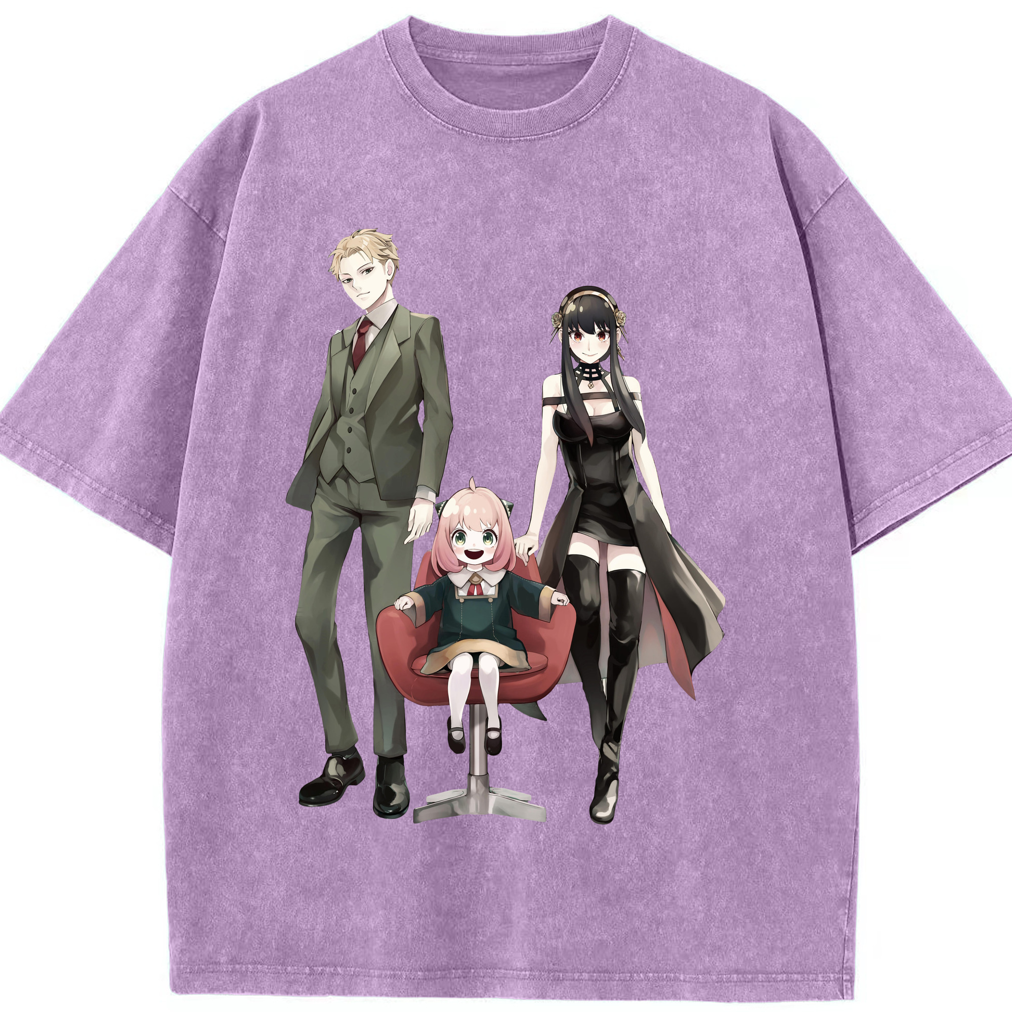 （画像用） SPY×FAMILY间谍家家酒 綿100% ヴィンテージ風 半袖Tシャツ（フロントプリント）