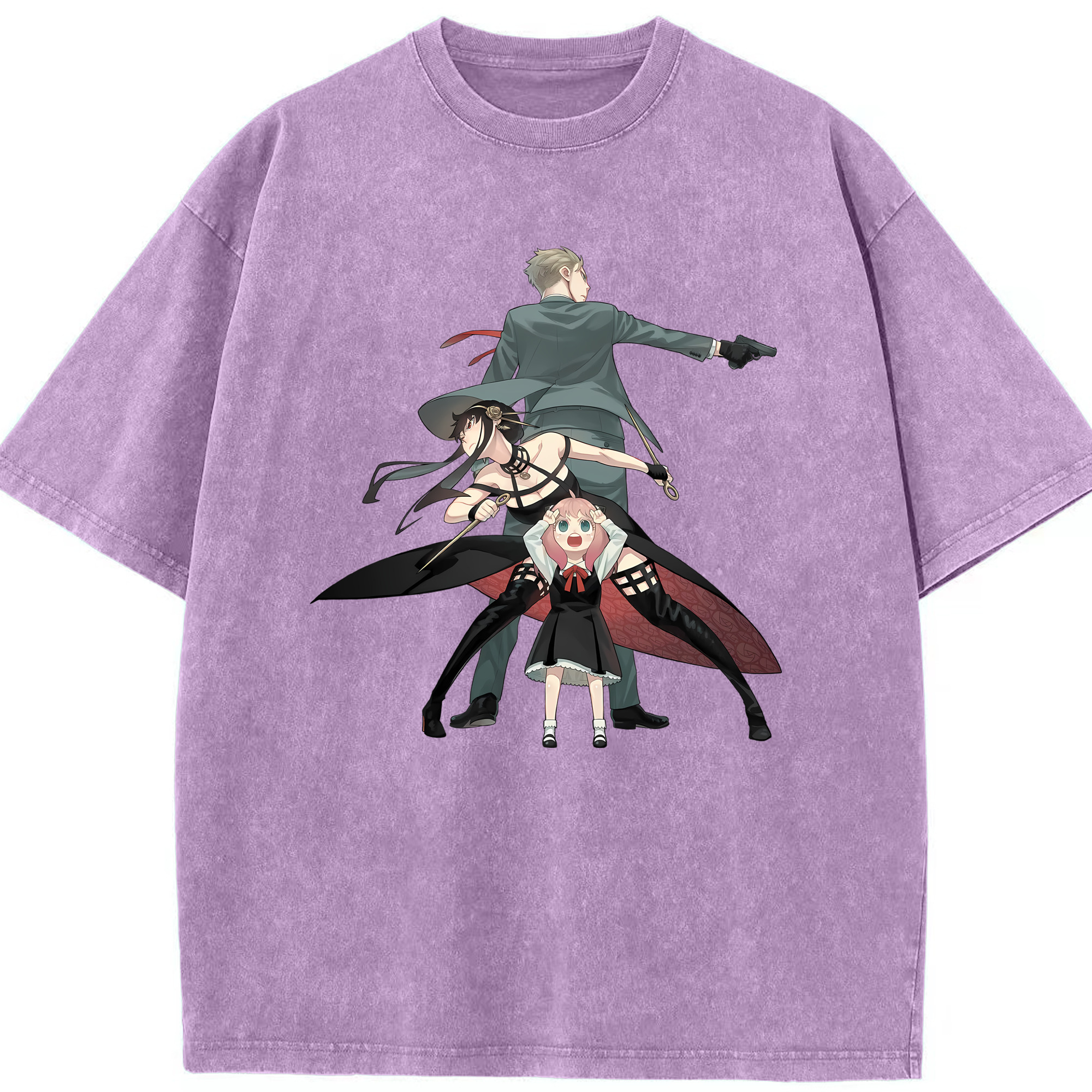 （画像用） SPY×FAMILY间谍家家酒 綿100% ヴィンテージ風 半袖Tシャツ（フロントプリント）