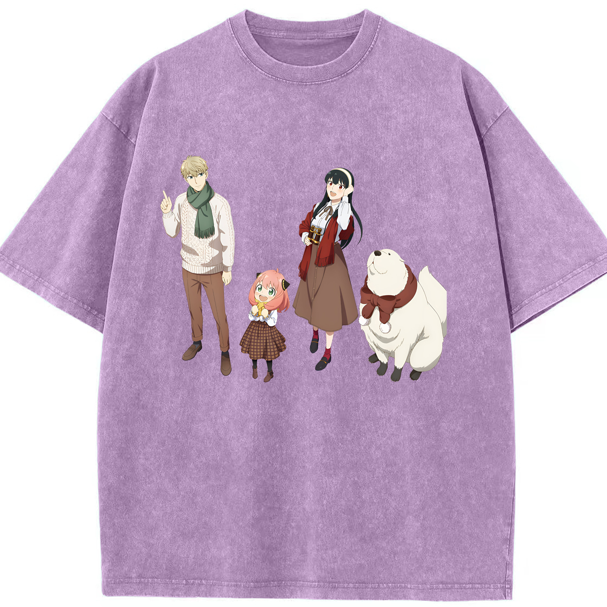 （画像用） SPY×FAMILY间谍家家酒 綿100% ヴィンテージ風 半袖Tシャツ（フロントプリント）