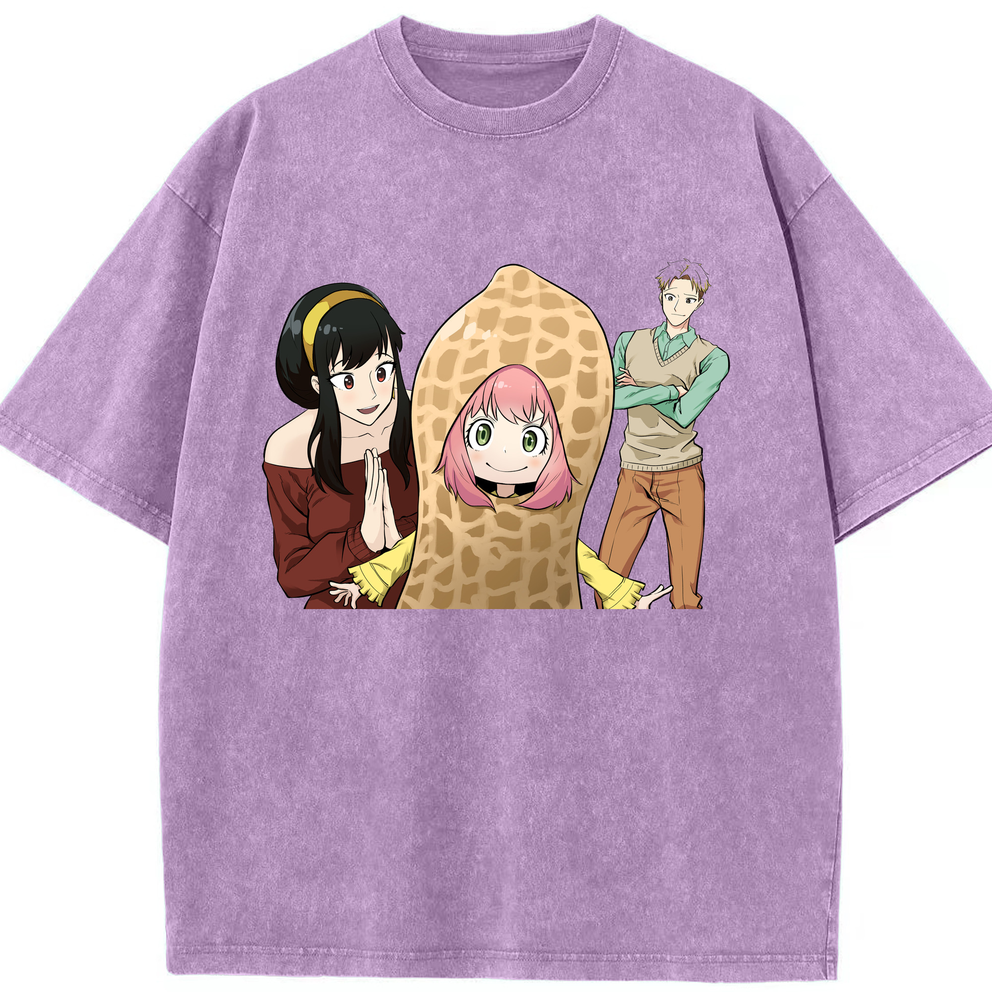 （画像用） SPY×FAMILY间谍家家酒 綿100% ヴィンテージ風 半袖Tシャツ（フロントプリント）