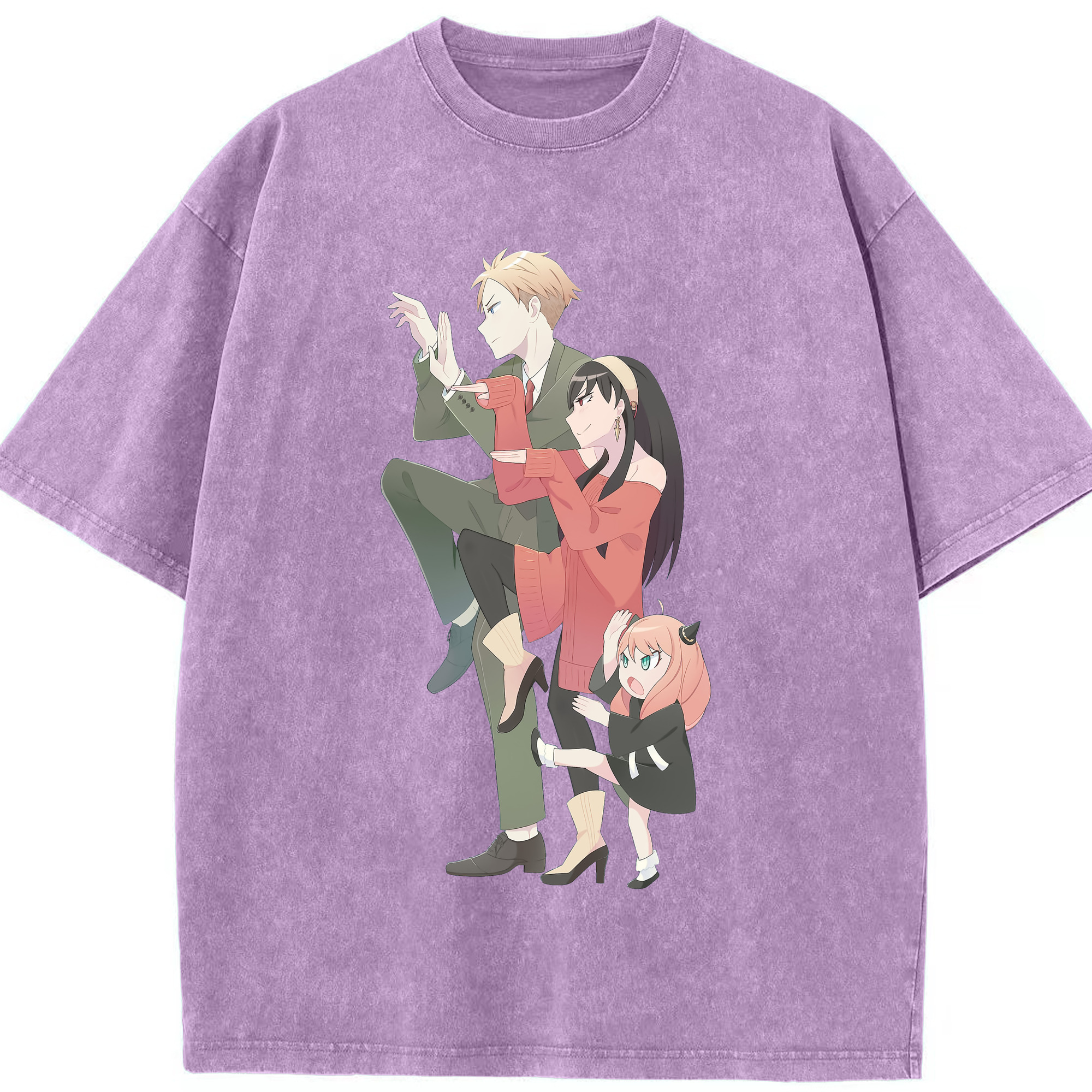 （画像用） SPY×FAMILY间谍家家酒 綿100% ヴィンテージ風 半袖Tシャツ（フロントプリント）