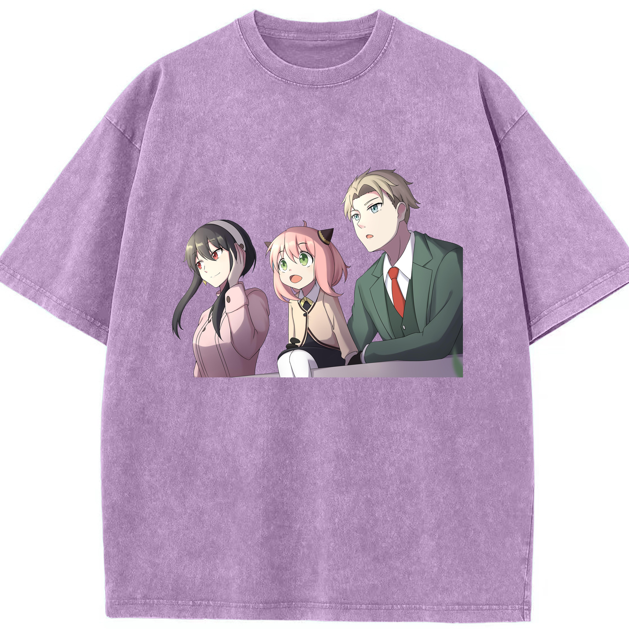 （画像用） SPY×FAMILY间谍家家酒 綿100% ヴィンテージ風 半袖Tシャツ（フロントプリント）