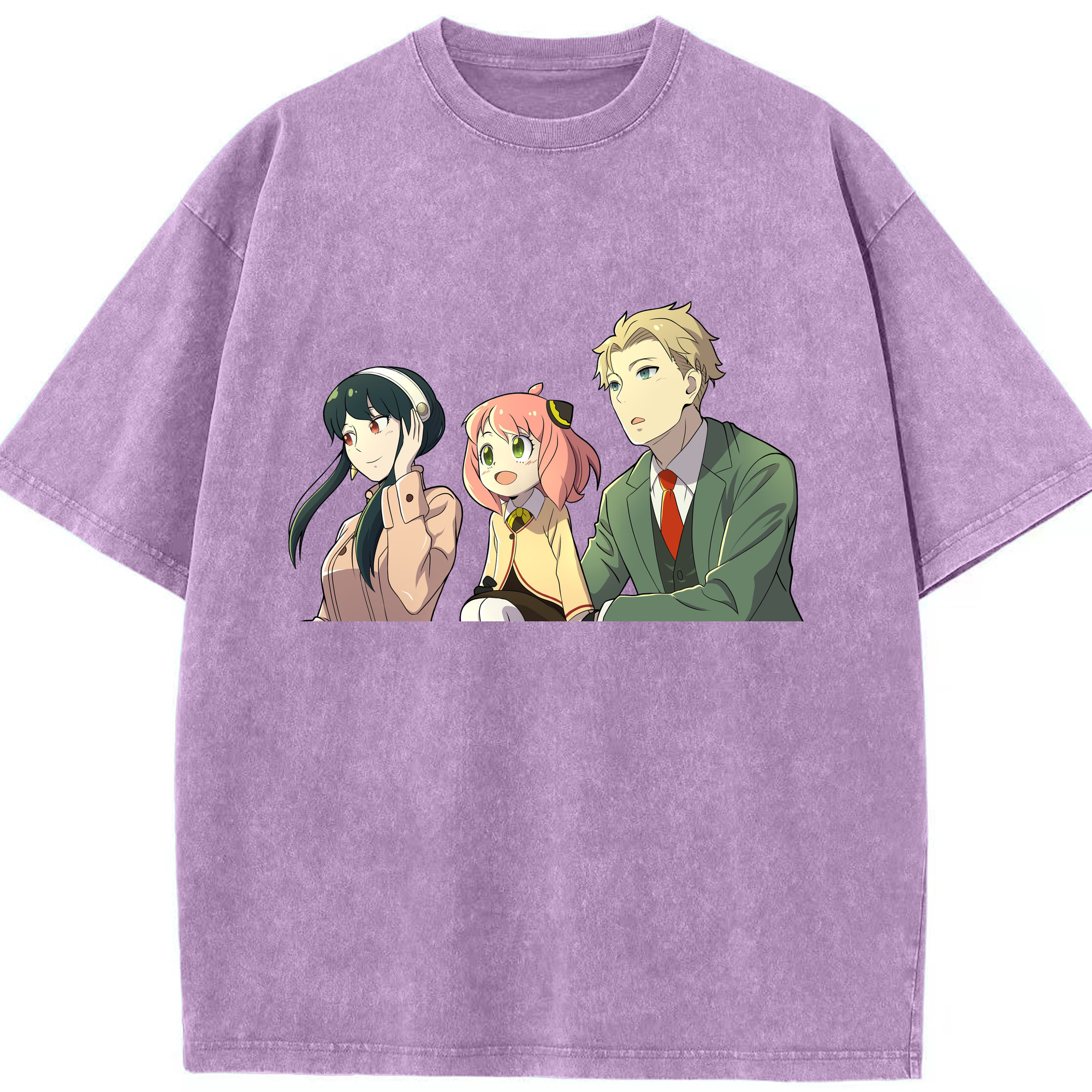 （画像用） SPY×FAMILY间谍家家酒 綿100% ヴィンテージ風 半袖Tシャツ（フロントプリント）