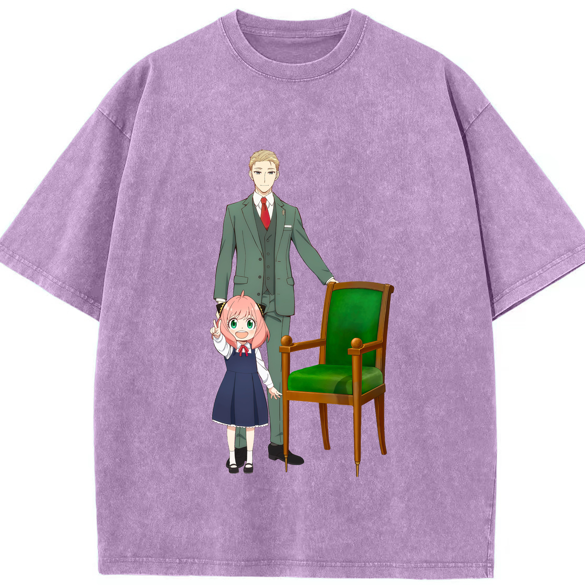 （画像用） SPY×FAMILY间谍家家酒 綿100% ヴィンテージ風 半袖Tシャツ（フロントプリント）