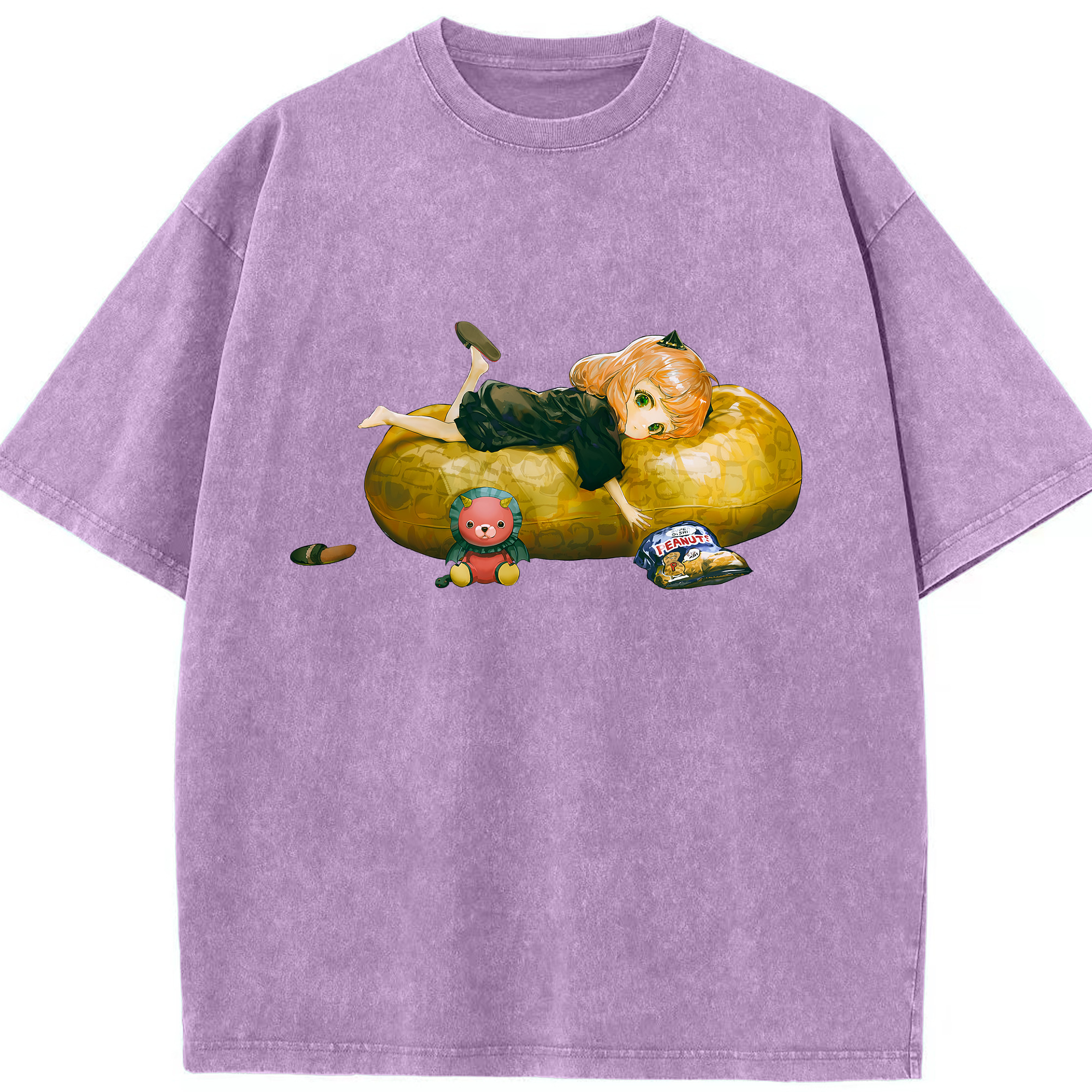 （画像用） SPY×FAMILY间谍家家酒 綿100% ヴィンテージ風 半袖Tシャツ（フロントプリント）