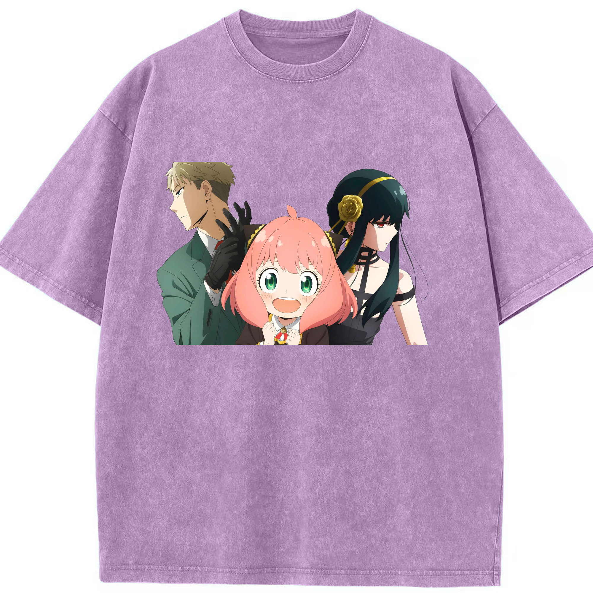 （画像用） SPY×FAMILY间谍家家酒 綿100% ヴィンテージ風 半袖Tシャツ（フロントプリント）