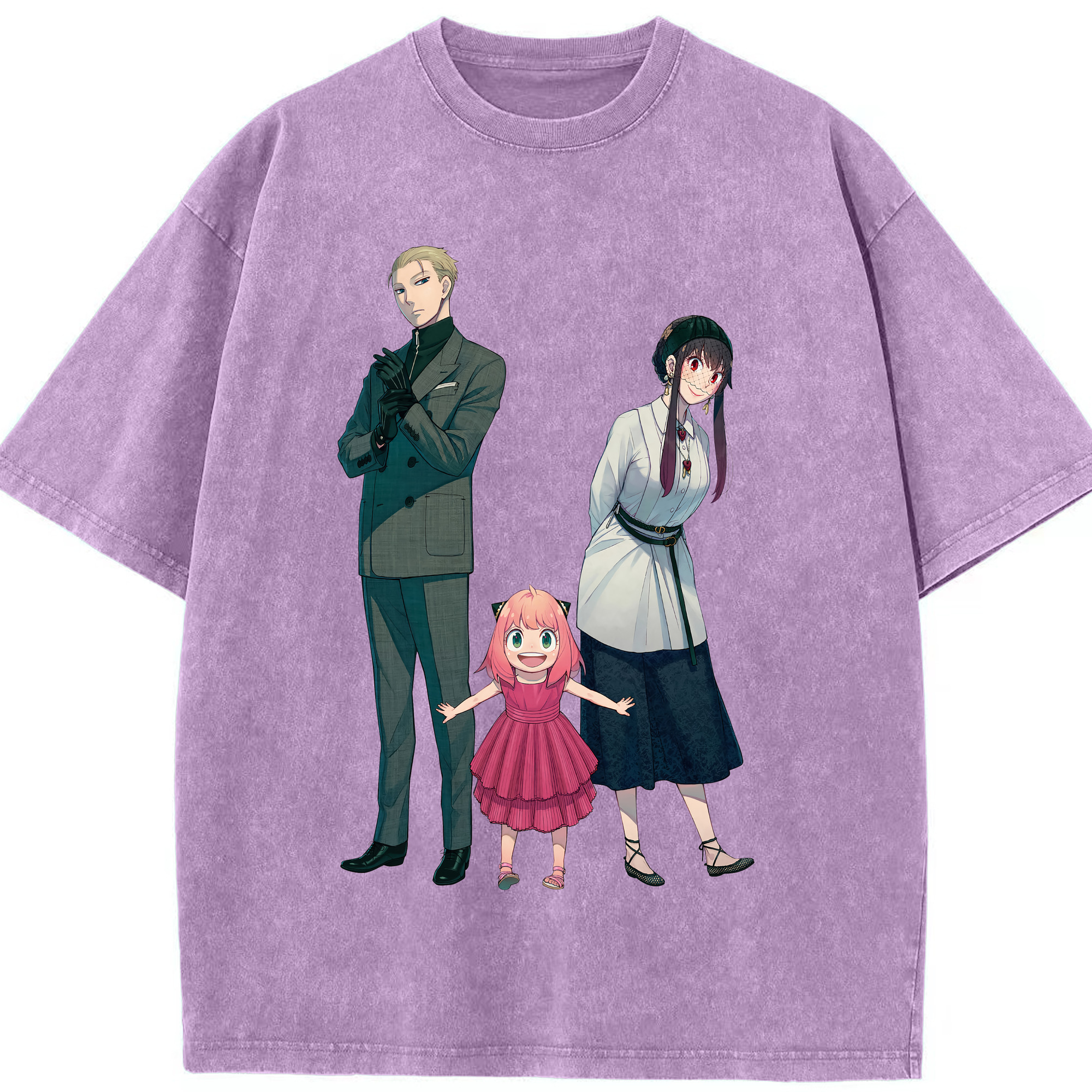 （画像用） SPY×FAMILY间谍家家酒 綿100% ヴィンテージ風 半袖Tシャツ（フロントプリント）
