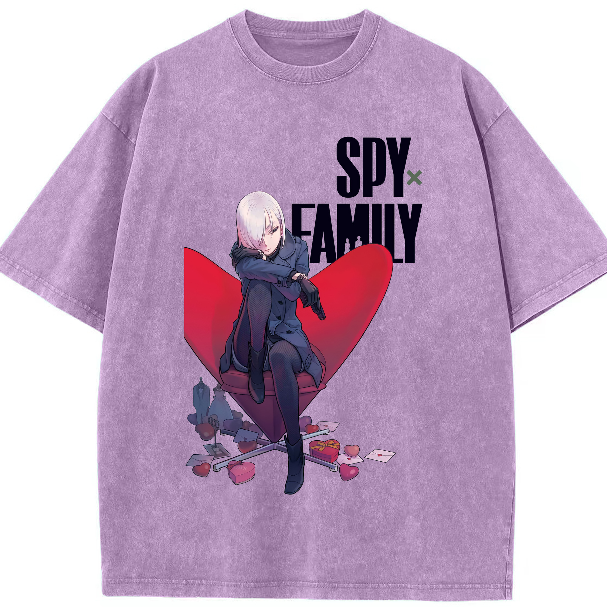 （画像用） SPY×FAMILY间谍家家酒 綿100% ヴィンテージ風 半袖Tシャツ（フロントプリント）