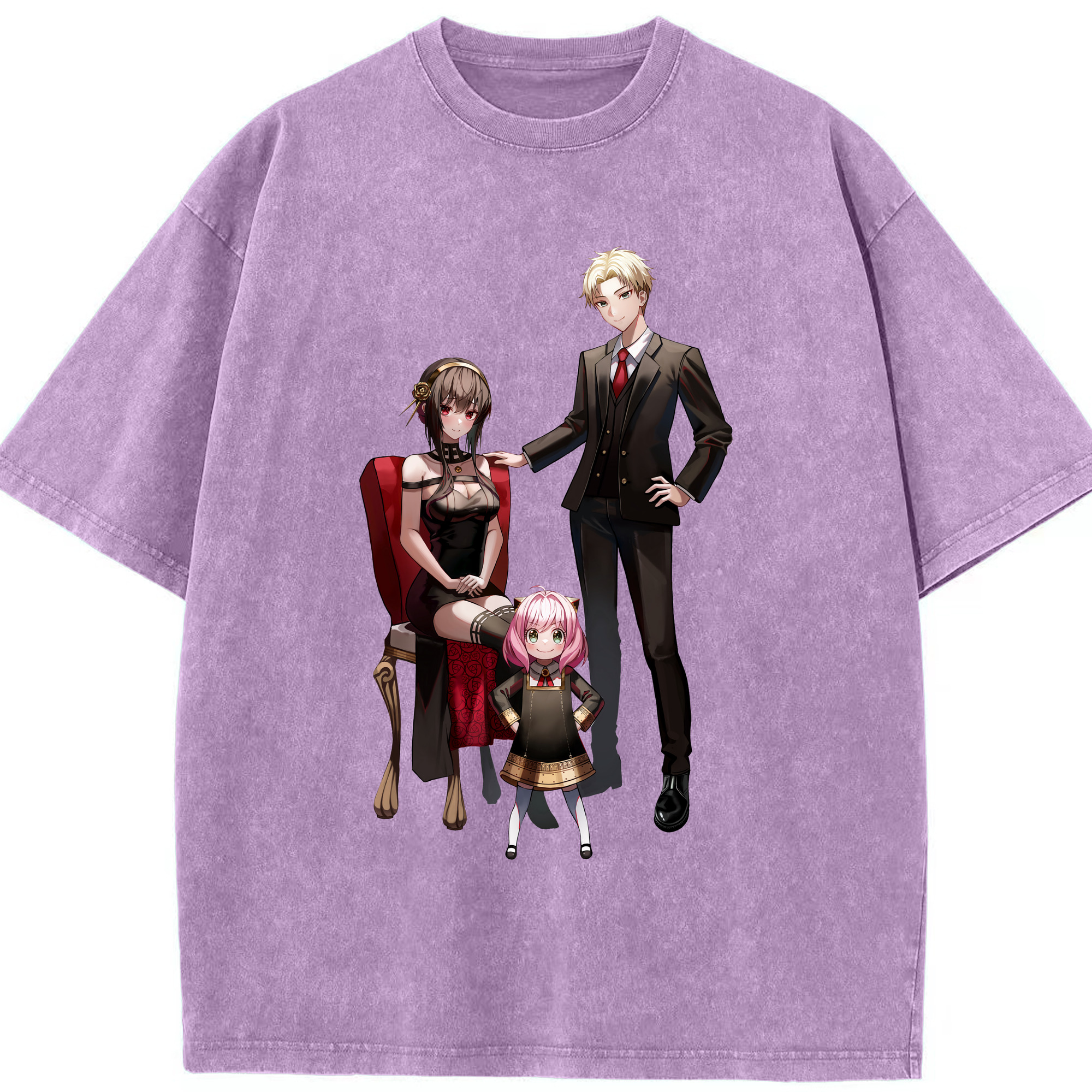 （画像用） SPY×FAMILY间谍家家酒 綿100% ヴィンテージ風 半袖Tシャツ（フロントプリント）