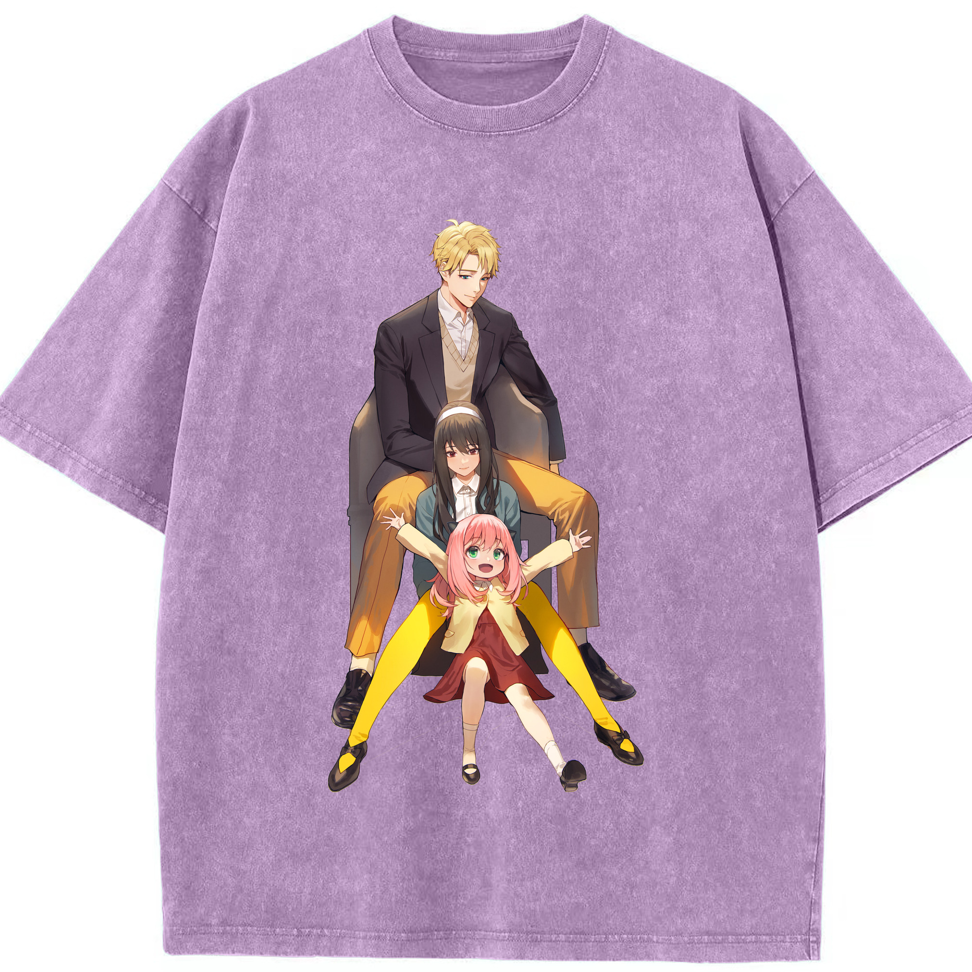 （画像用） SPY×FAMILY间谍家家酒 綿100% ヴィンテージ風 半袖Tシャツ（フロントプリント）