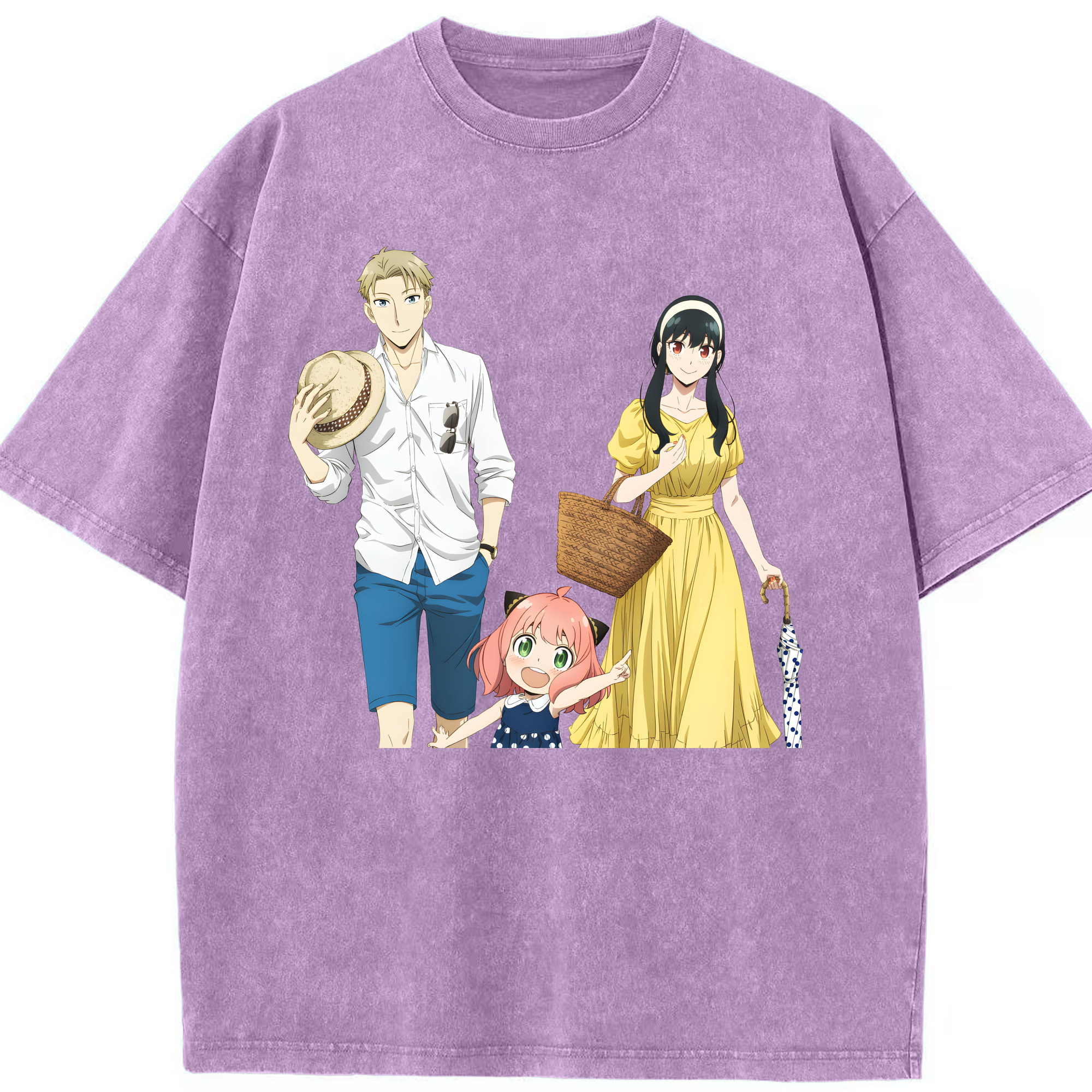 （画像用） SPY×FAMILY间谍家家酒 綿100% ヴィンテージ風 半袖Tシャツ（フロントプリント）
