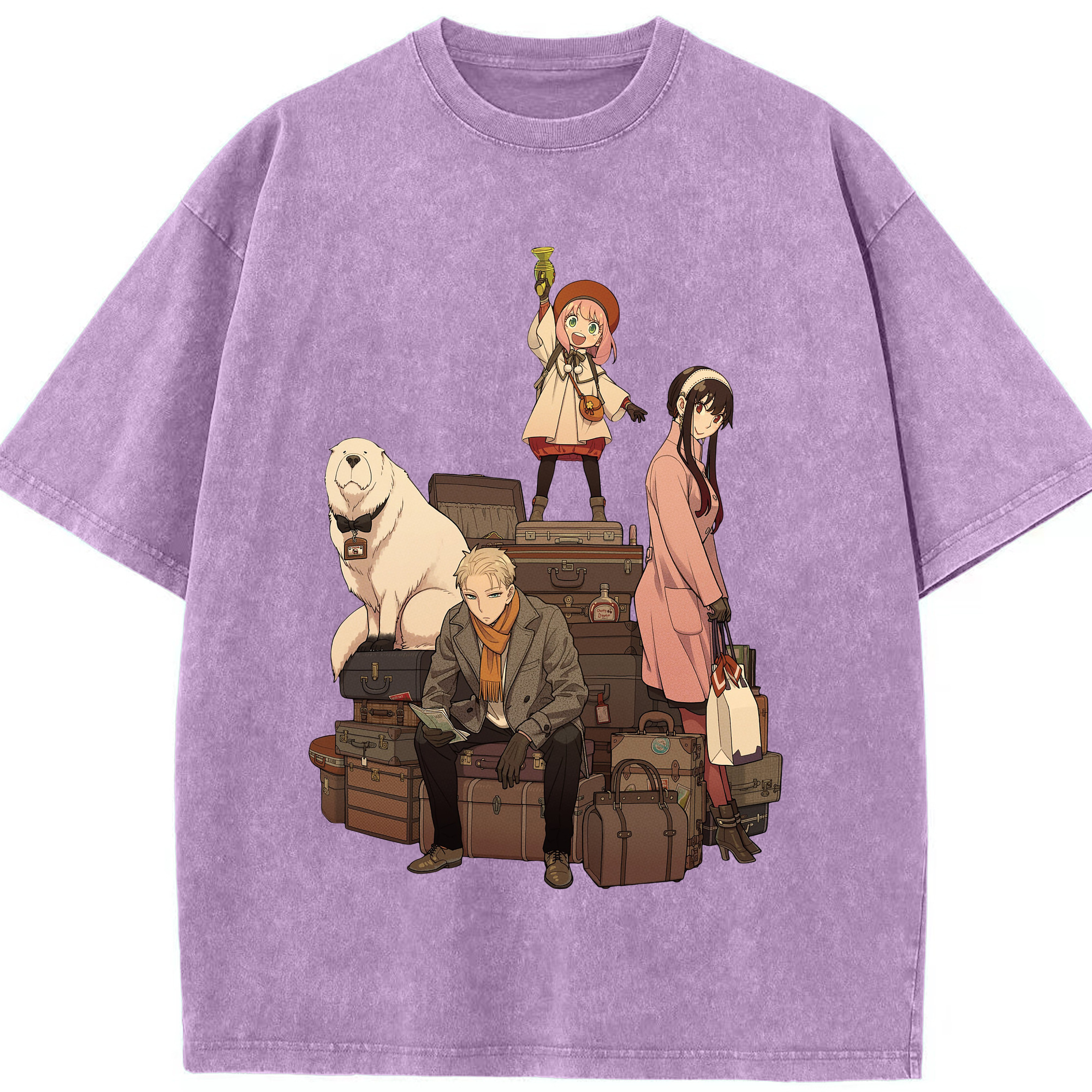 （画像用） SPY×FAMILY间谍家家酒 綿100% ヴィンテージ風 半袖Tシャツ（フロントプリント）