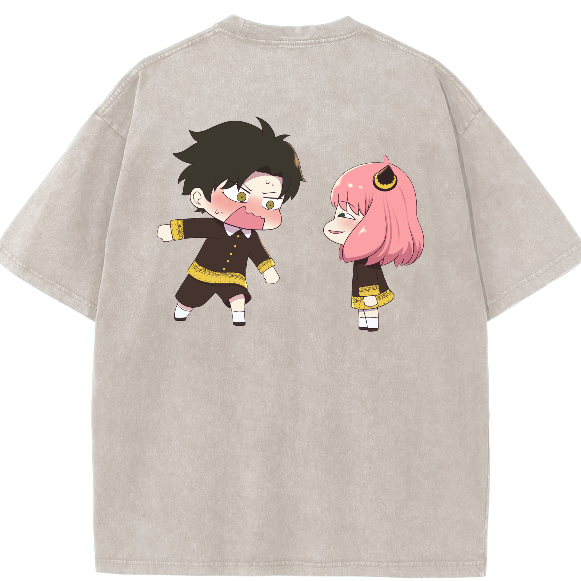 （画像用） SPY×FAMILY间谍家家酒 綿100% ヴィンテージ風 半袖Tシャツ（背面プリント）