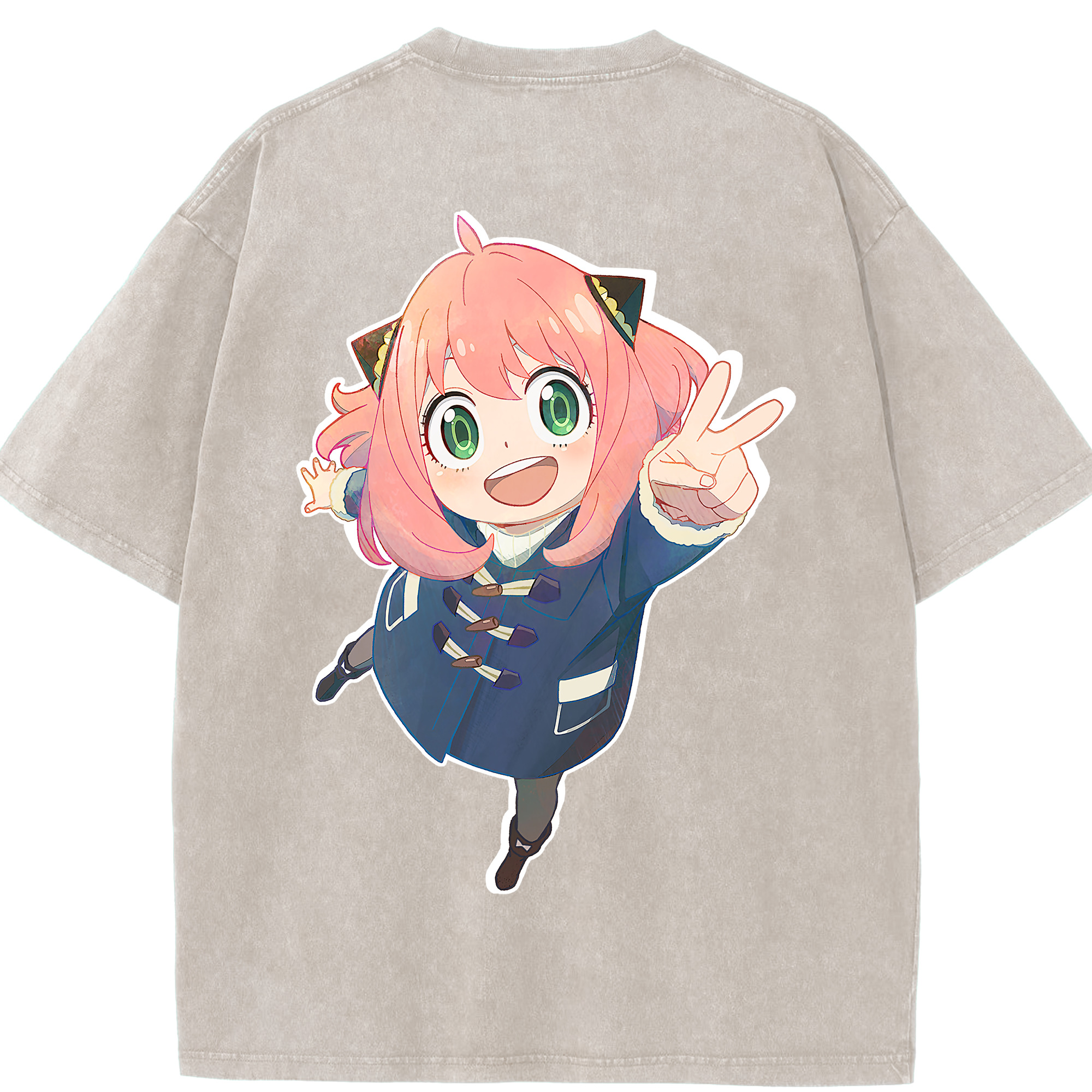 （画像用） SPY×FAMILY间谍家家酒 綿100% ヴィンテージ風 半袖Tシャツ（背面プリント）