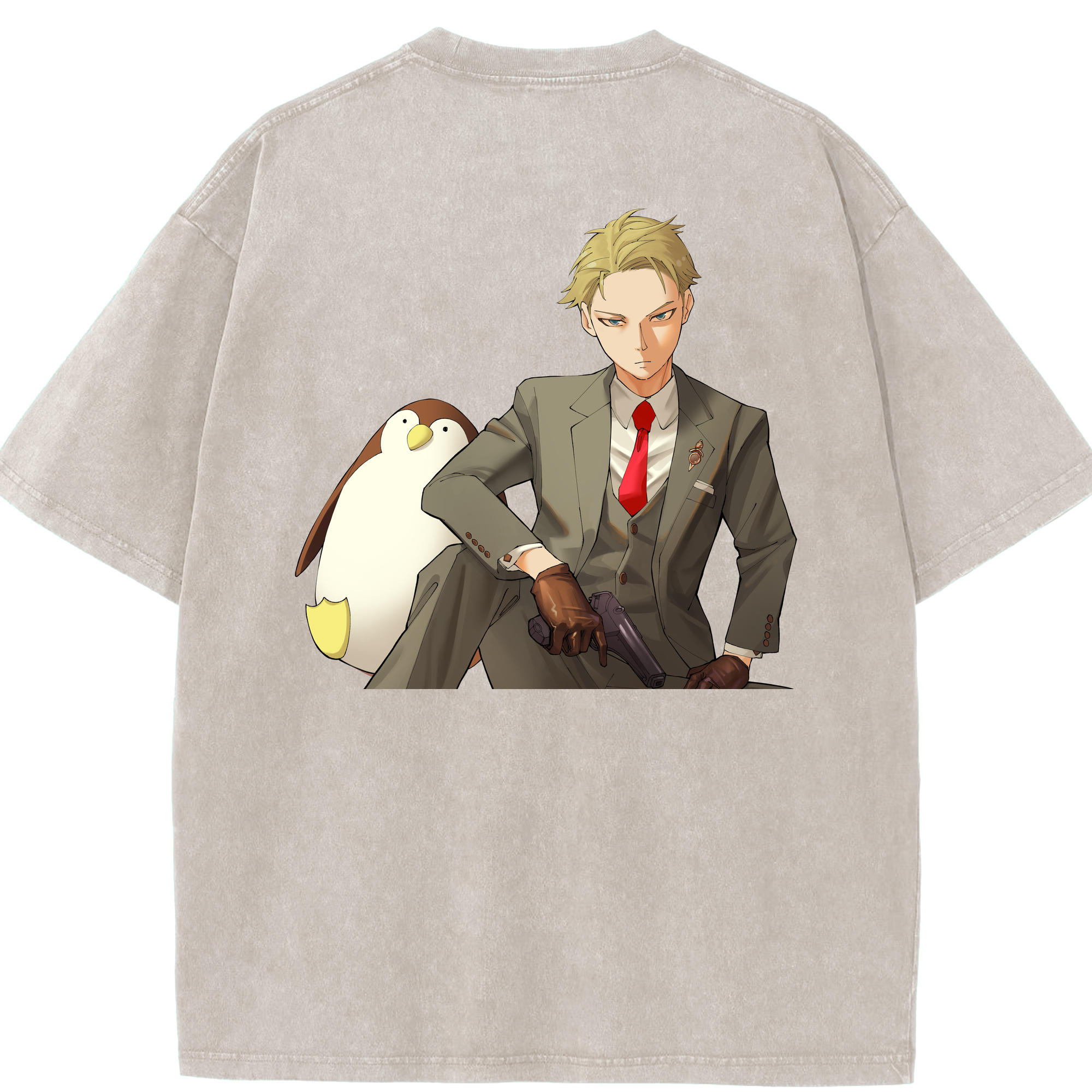 （画像用） SPY×FAMILY间谍家家酒 綿100% ヴィンテージ風 半袖Tシャツ（背面プリント）