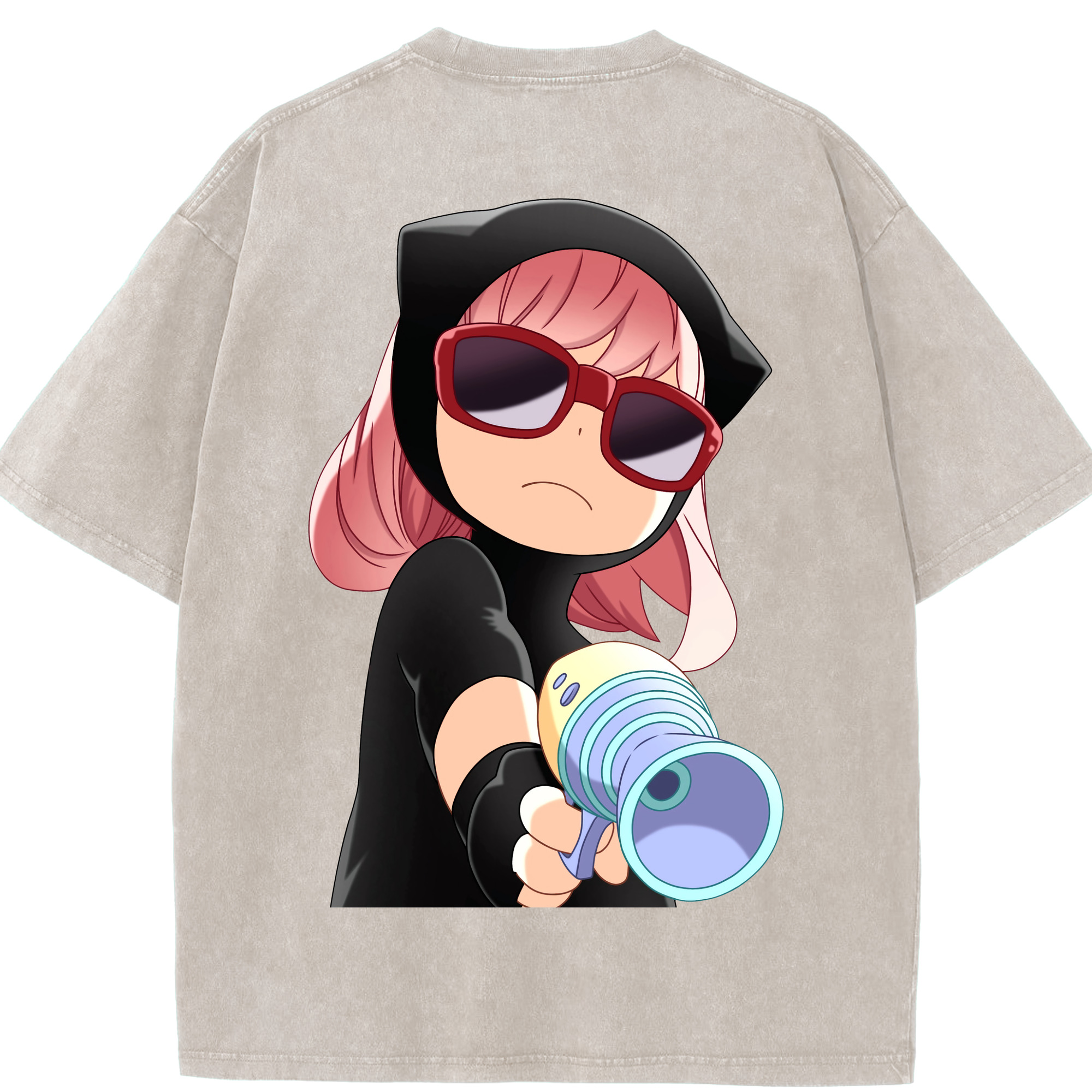 （画像用） SPY×FAMILY间谍家家酒 綿100% ヴィンテージ風 半袖Tシャツ（背面プリント）