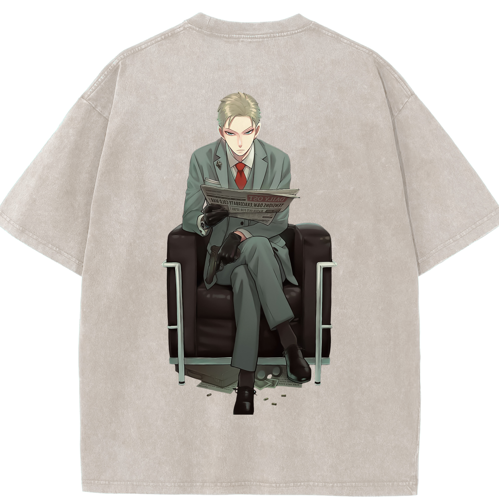 （画像用） SPY×FAMILY间谍家家酒 綿100% ヴィンテージ風 半袖Tシャツ（背面プリント）
