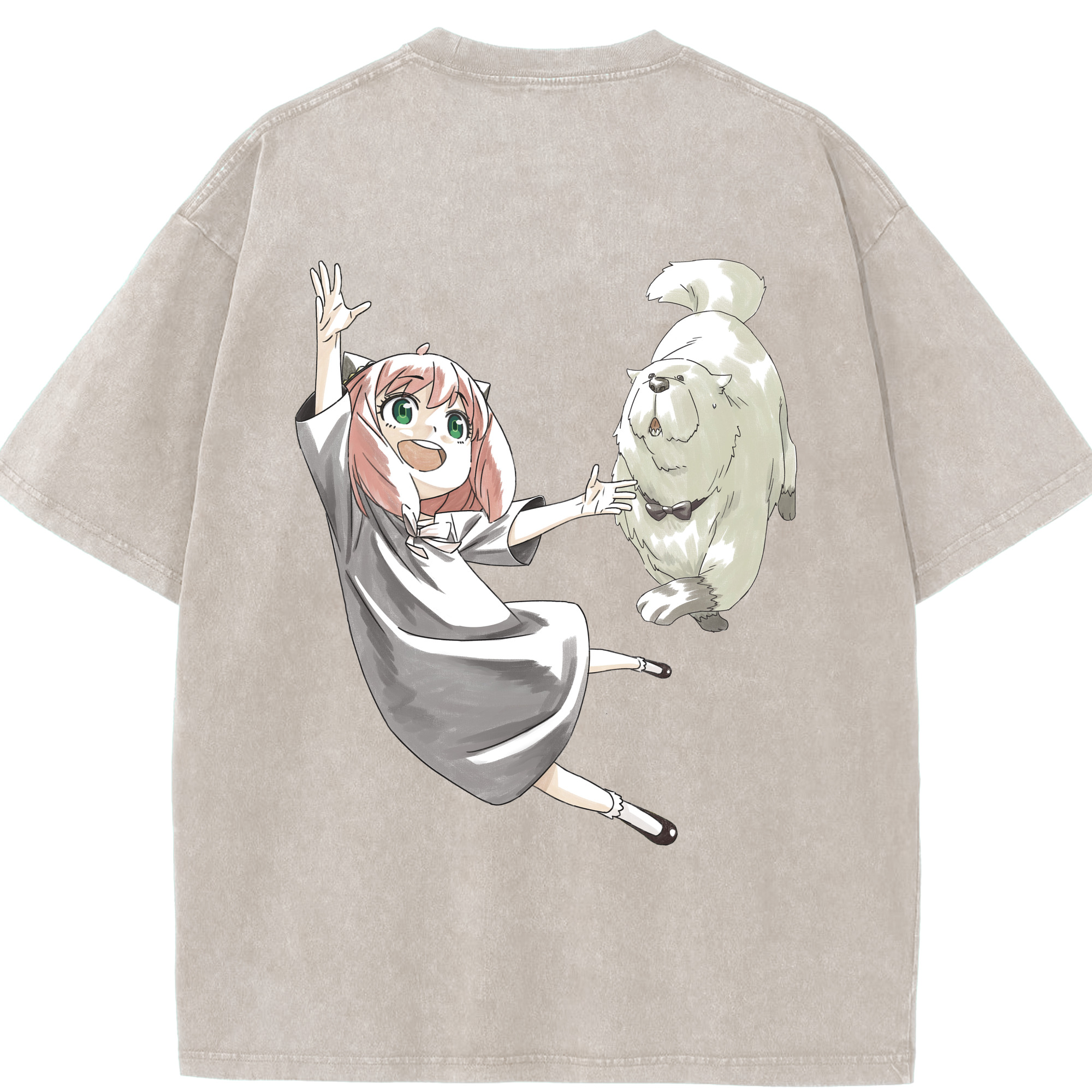 （画像用） SPY×FAMILY间谍家家酒 綿100% ヴィンテージ風 半袖Tシャツ（背面プリント）