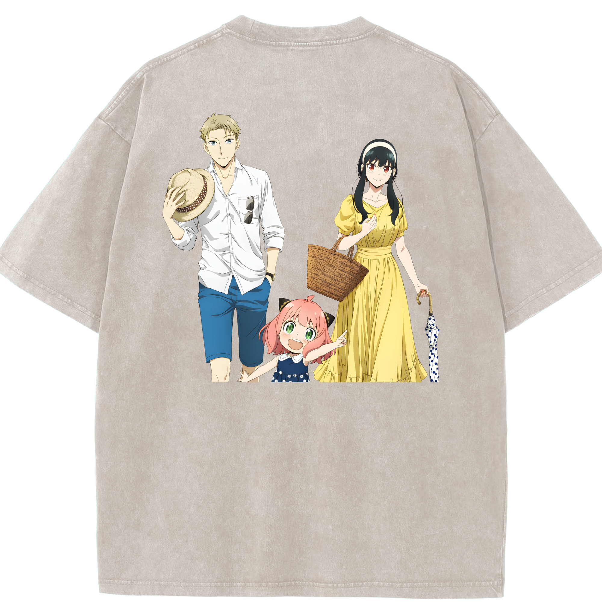（画像用） SPY×FAMILY间谍家家酒 綿100% ヴィンテージ風 半袖Tシャツ（背面プリント）