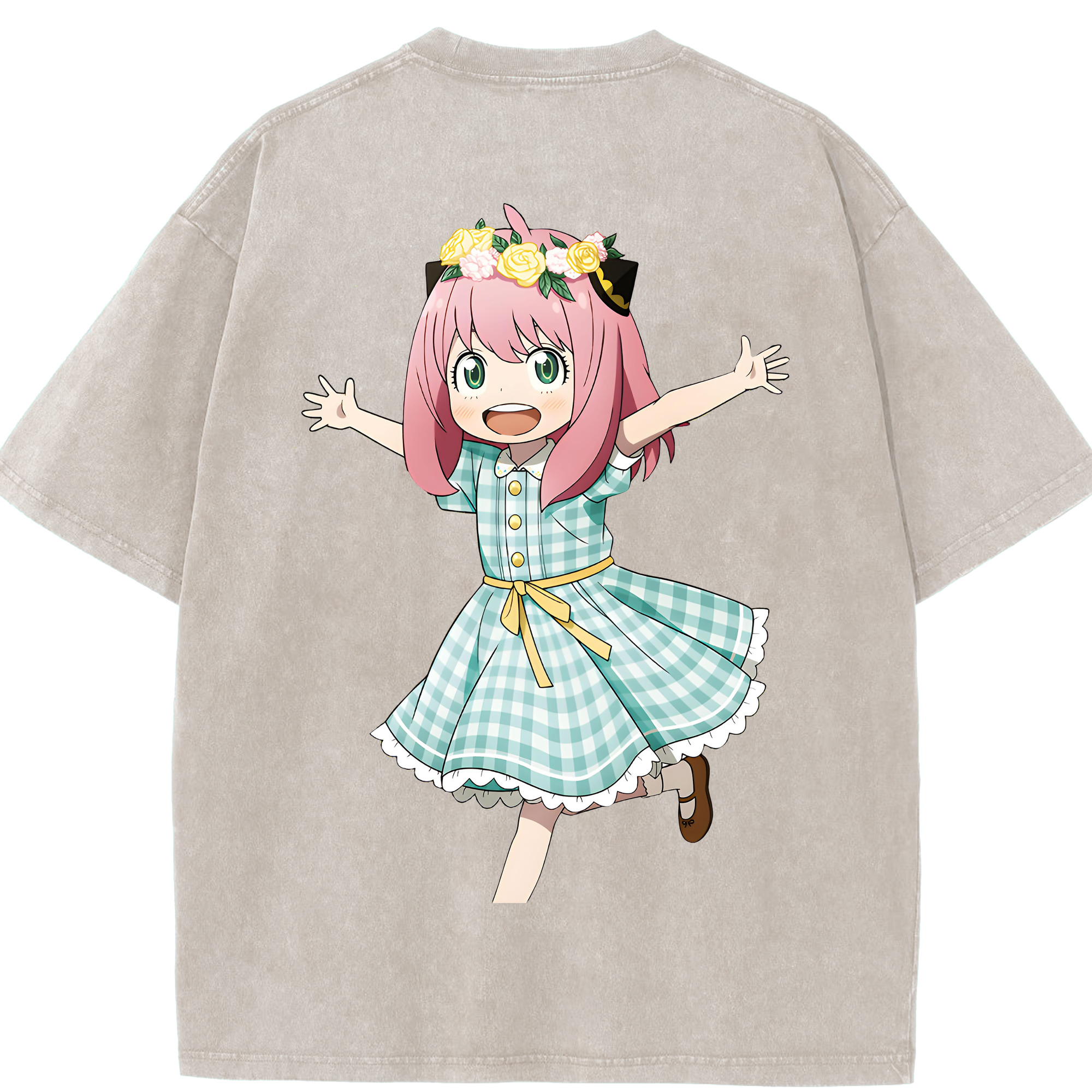 （画像用） SPY×FAMILY间谍家家酒 綿100% ヴィンテージ風 半袖Tシャツ（背面プリント）
