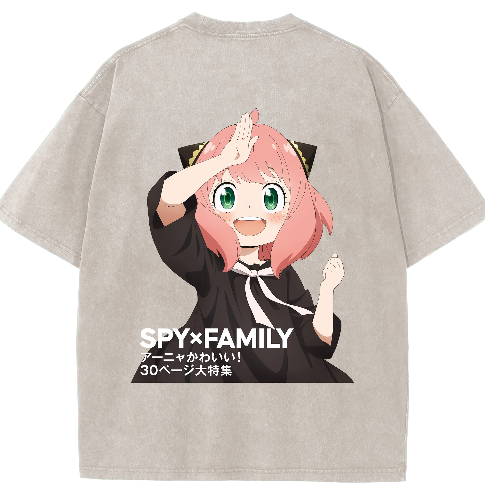（画像用） SPY×FAMILY间谍家家酒 綿100% ヴィンテージ風 半袖Tシャツ（背面プリント）