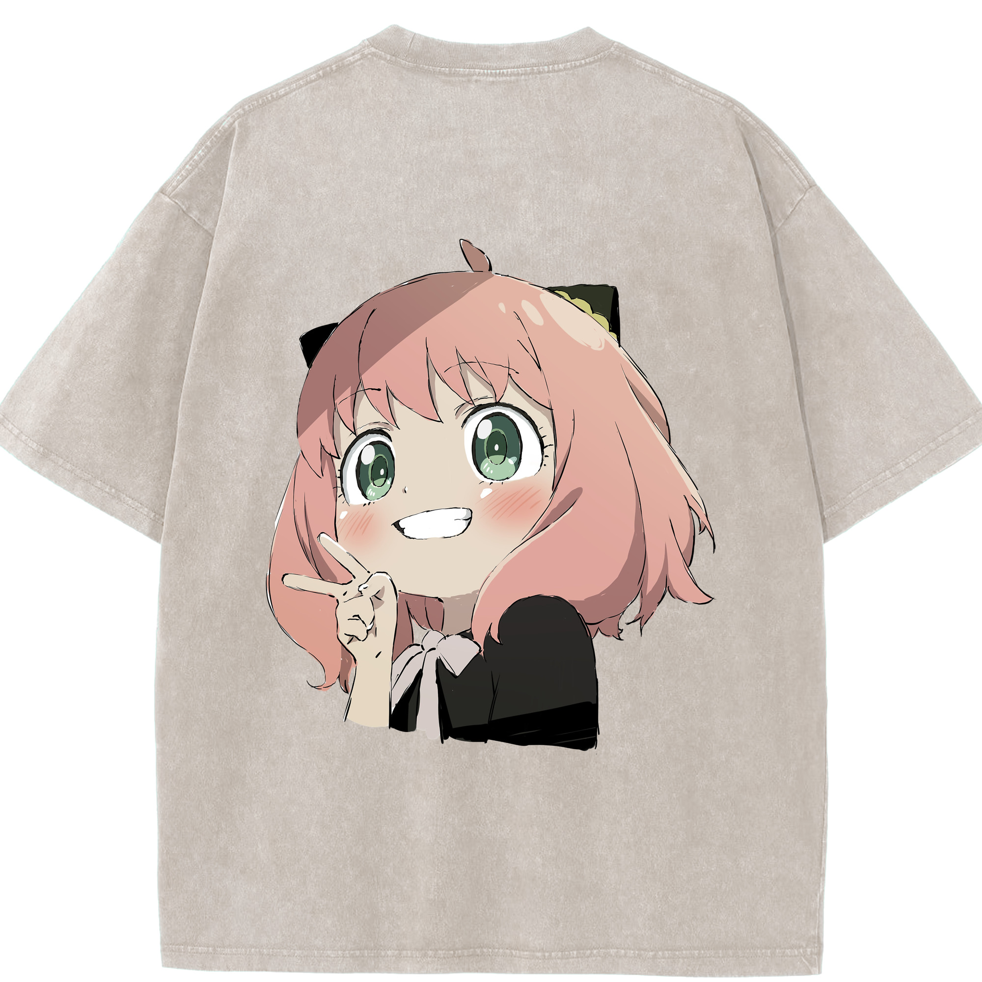 （画像用） SPY×FAMILY间谍家家酒 綿100% ヴィンテージ風 半袖Tシャツ（背面プリント）