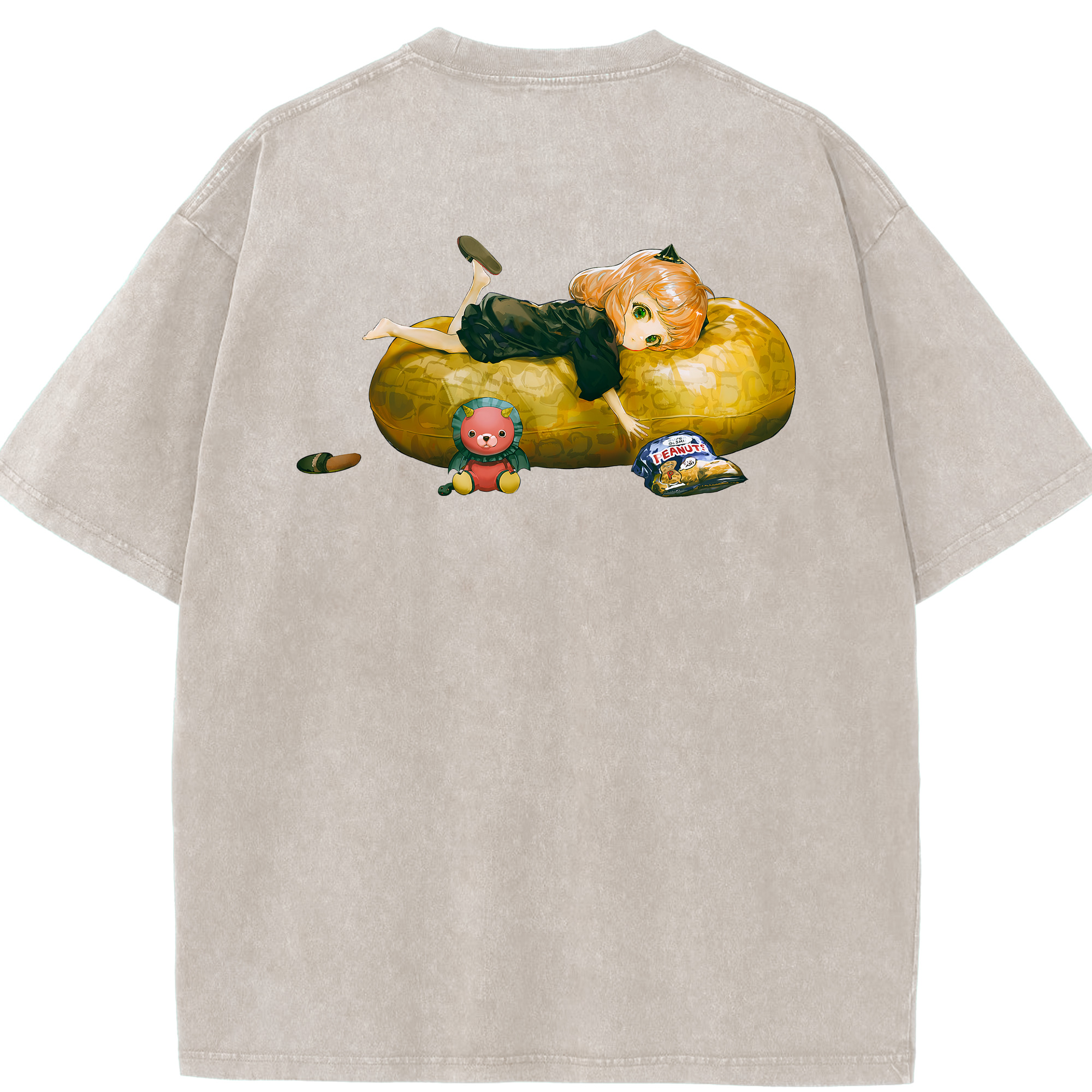 （画像用） SPY×FAMILY间谍家家酒 綿100% ヴィンテージ風 半袖Tシャツ（背面プリント）