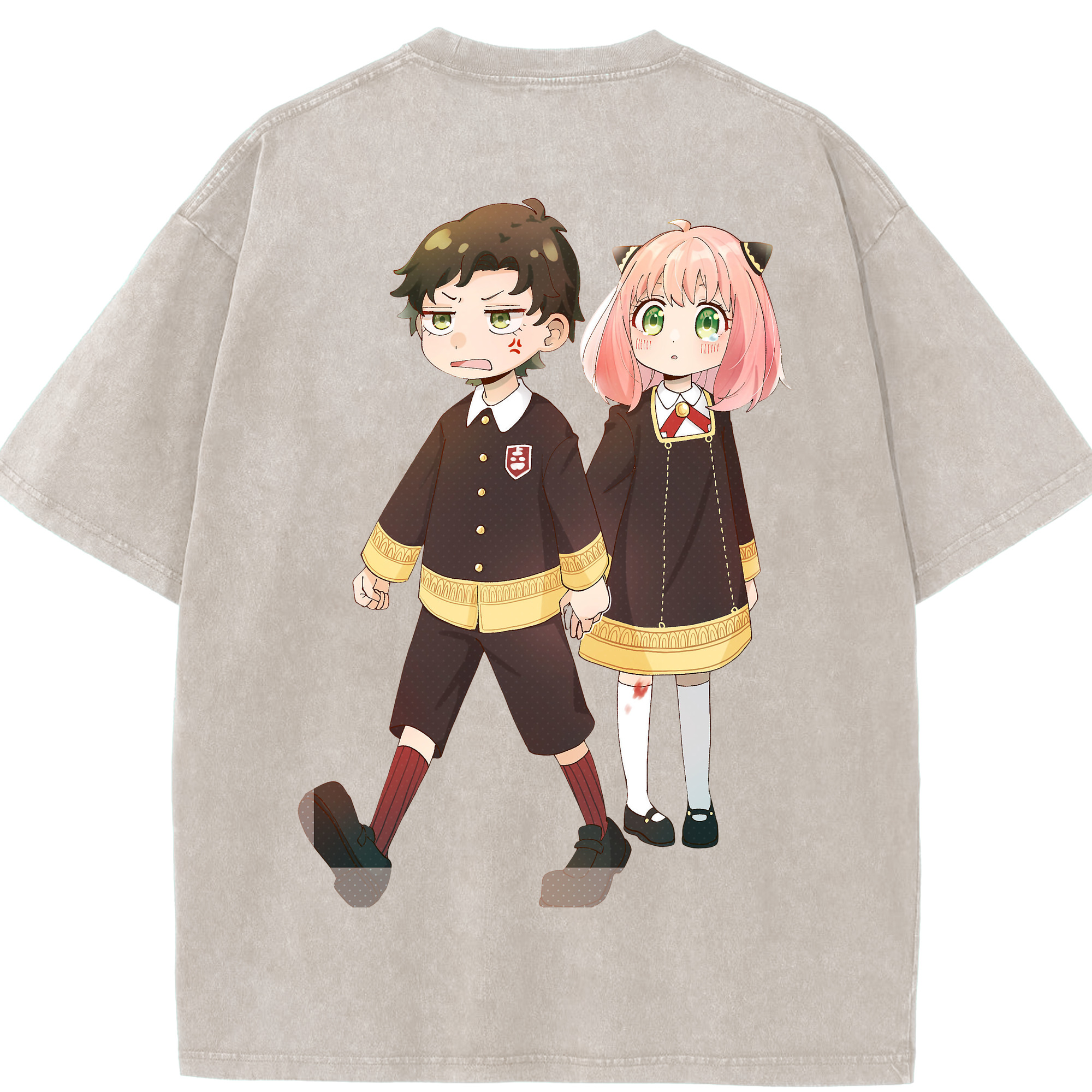 （画像用） SPY×FAMILY间谍家家酒 綿100% ヴィンテージ風 半袖Tシャツ（背面プリント）