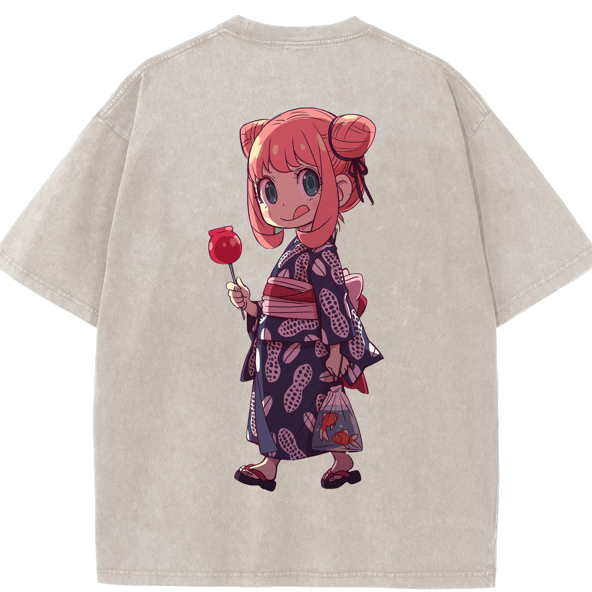 （画像用） SPY×FAMILY间谍家家酒 綿100% ヴィンテージ風 半袖Tシャツ（背面プリント）