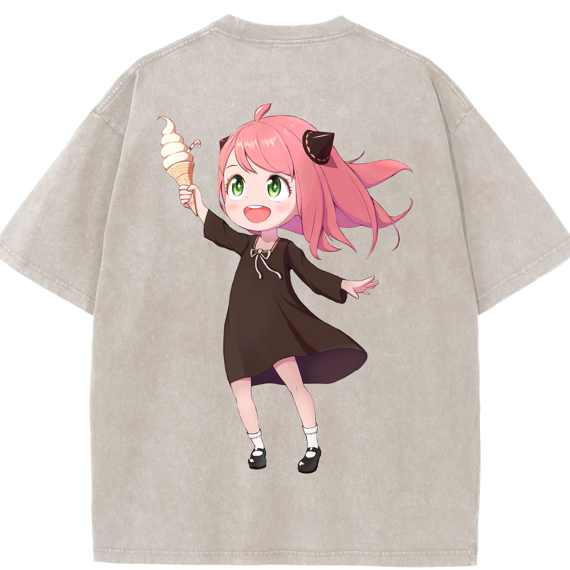 （画像用） SPY×FAMILY间谍家家酒 綿100% ヴィンテージ風 半袖Tシャツ（背面プリント）