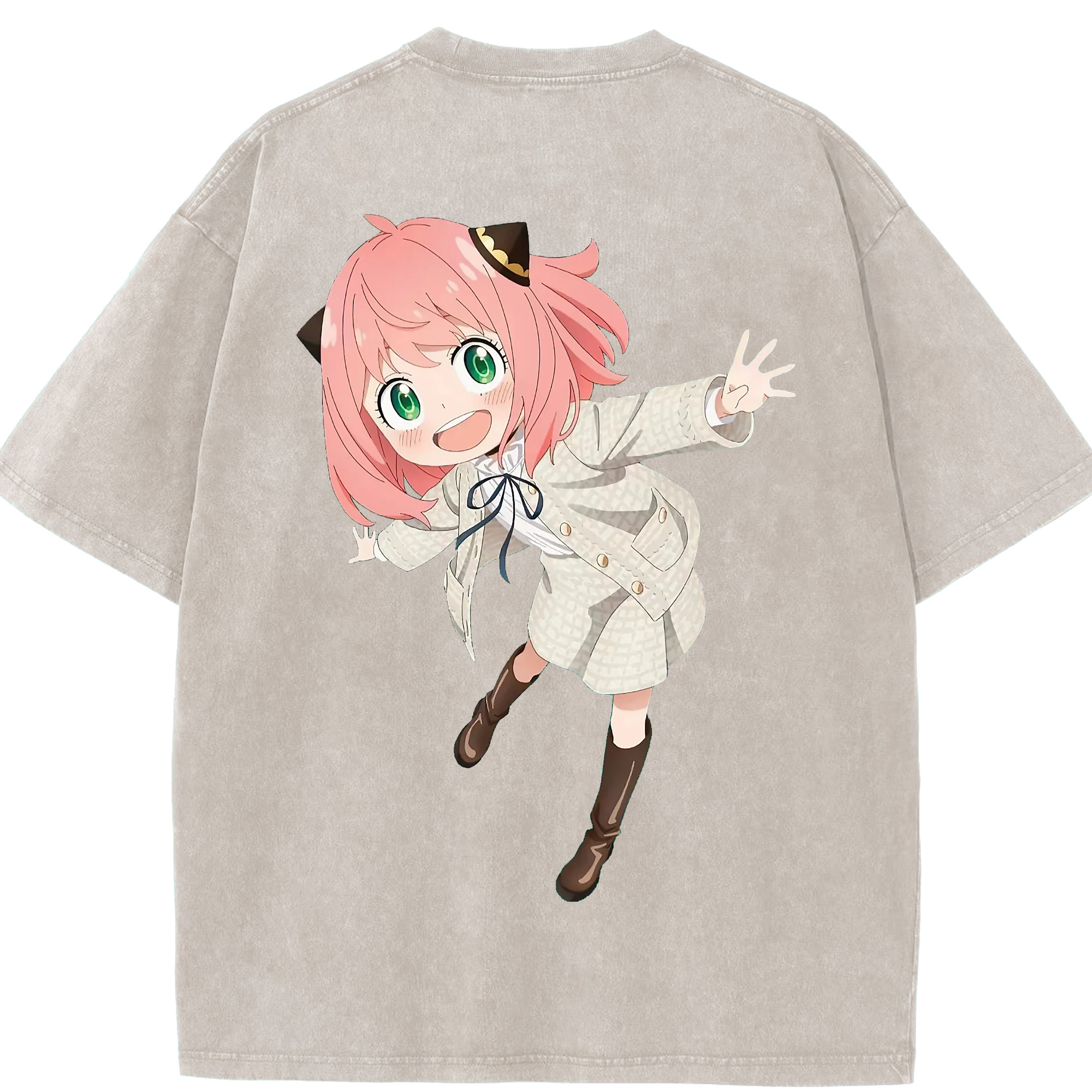 （画像用） SPY×FAMILY间谍家家酒 綿100% ヴィンテージ風 半袖Tシャツ（背面プリント）