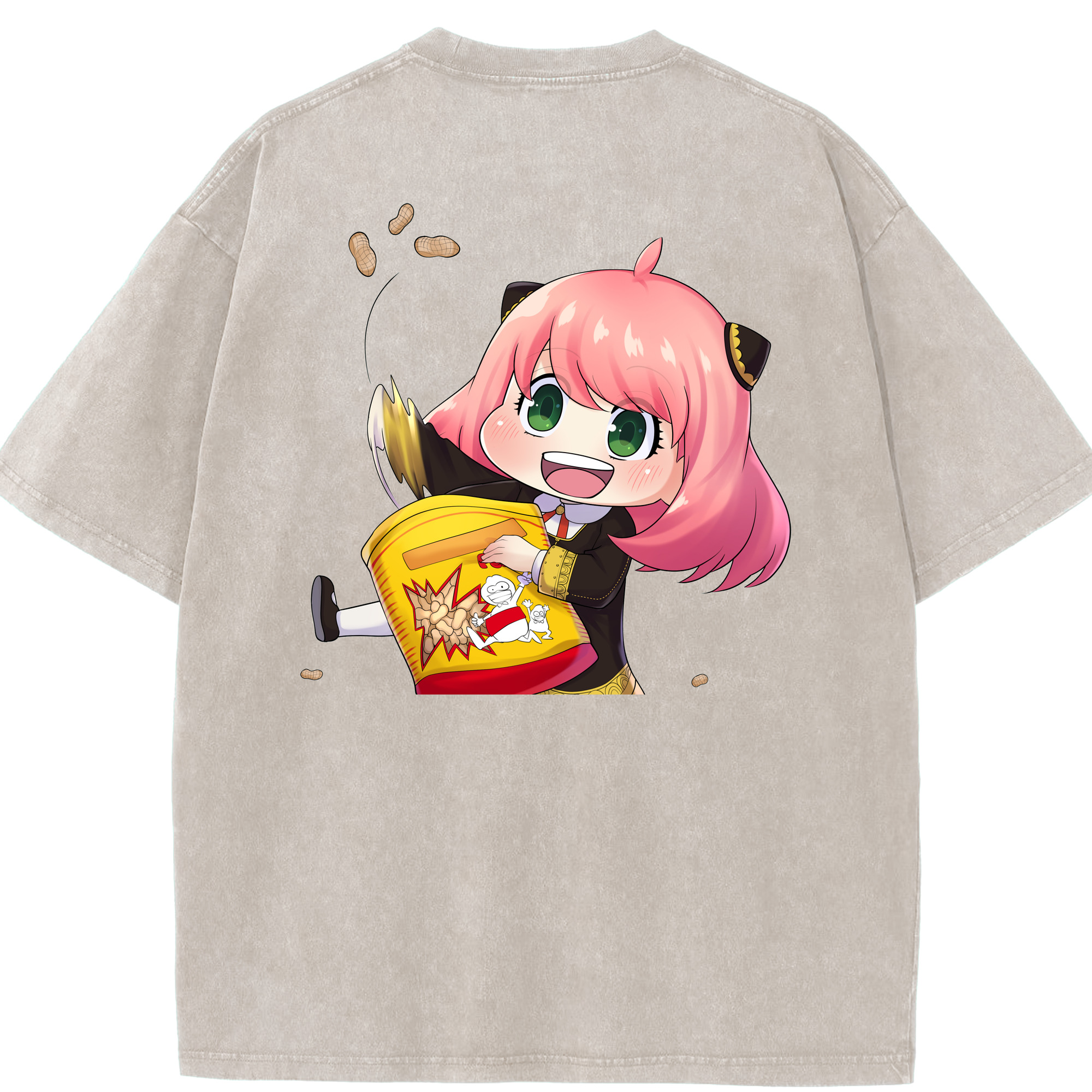 （画像用） SPY×FAMILY间谍家家酒 綿100% ヴィンテージ風 半袖Tシャツ（背面プリント）