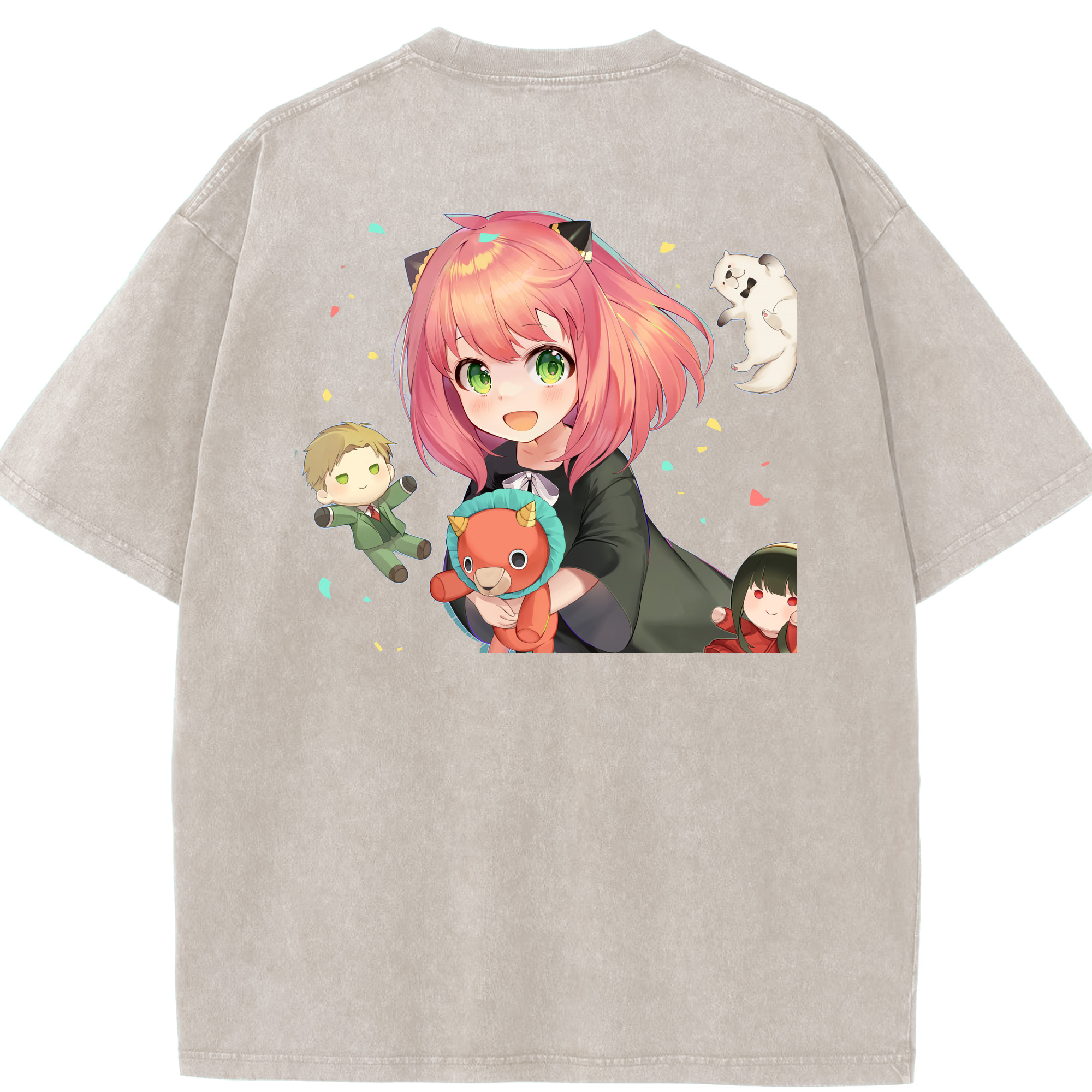 （画像用） SPY×FAMILY间谍家家酒 綿100% ヴィンテージ風 半袖Tシャツ（背面プリント）
