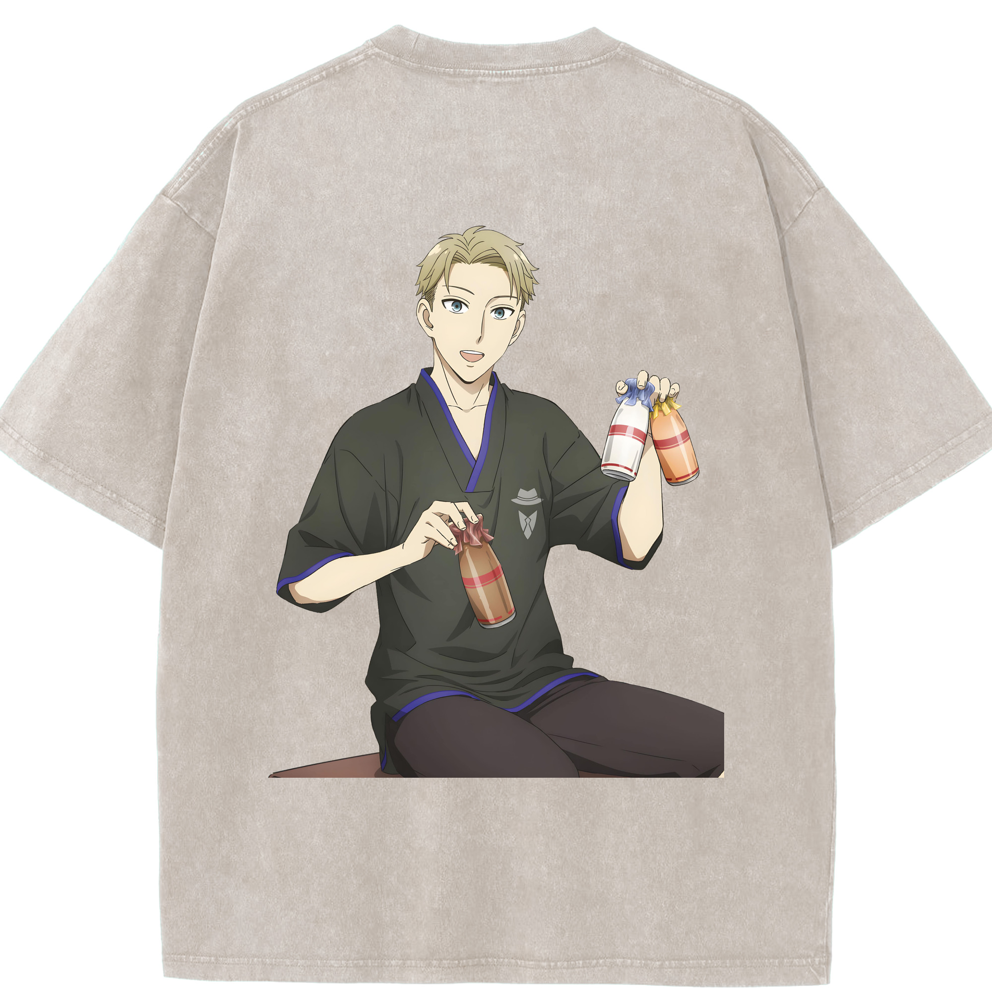 （画像用） SPY×FAMILY间谍家家酒 綿100% ヴィンテージ風 半袖Tシャツ（背面プリント）