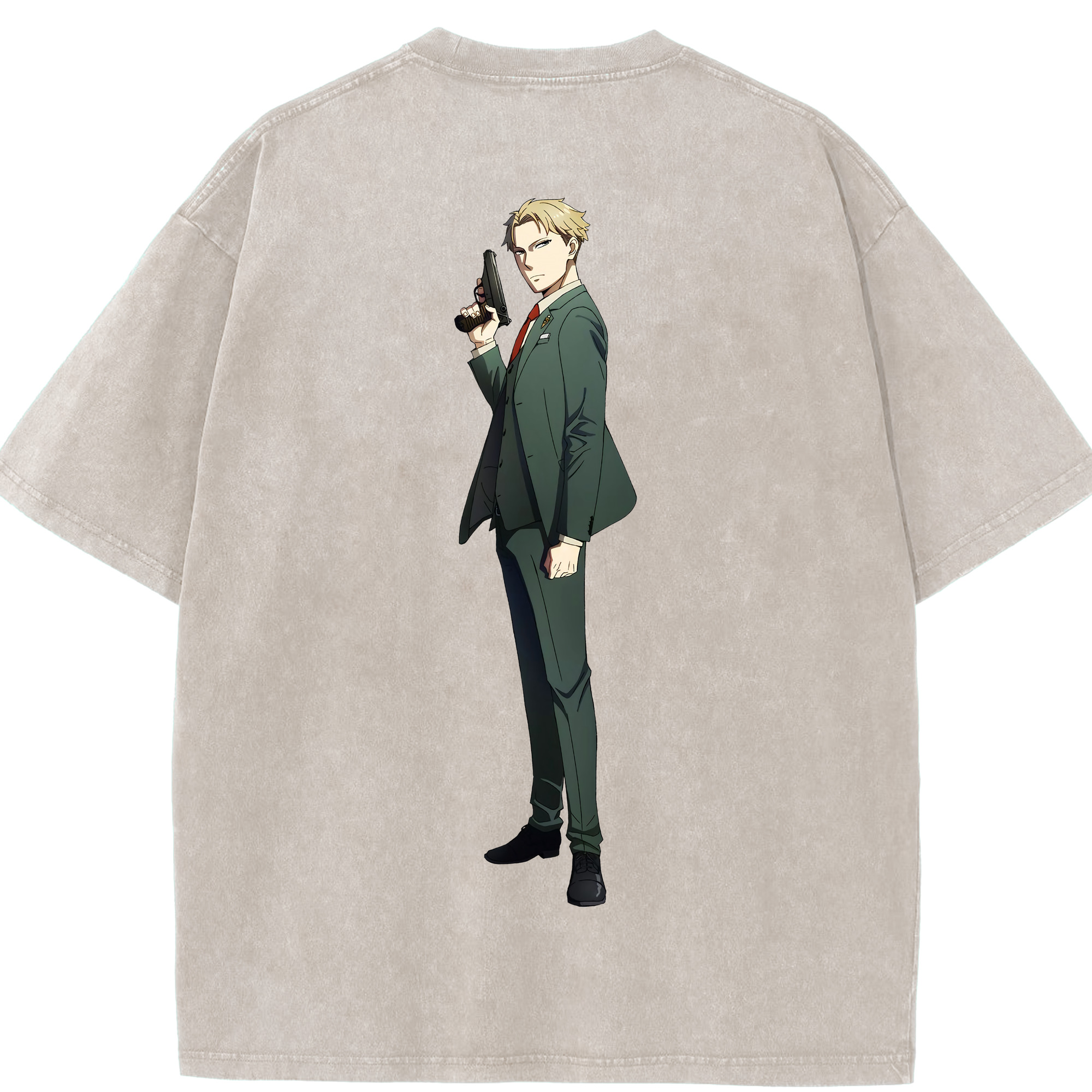 （画像用） SPY×FAMILY间谍家家酒 綿100% ヴィンテージ風 半袖Tシャツ（背面プリント）