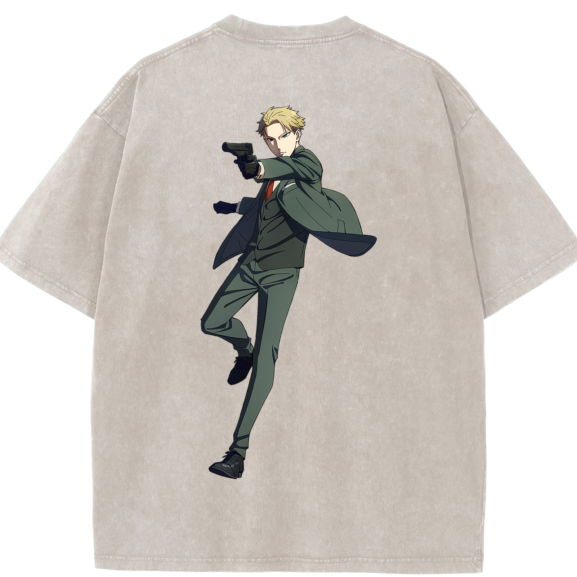 （画像用） SPY×FAMILY间谍家家酒 綿100% ヴィンテージ風 半袖Tシャツ（背面プリント）