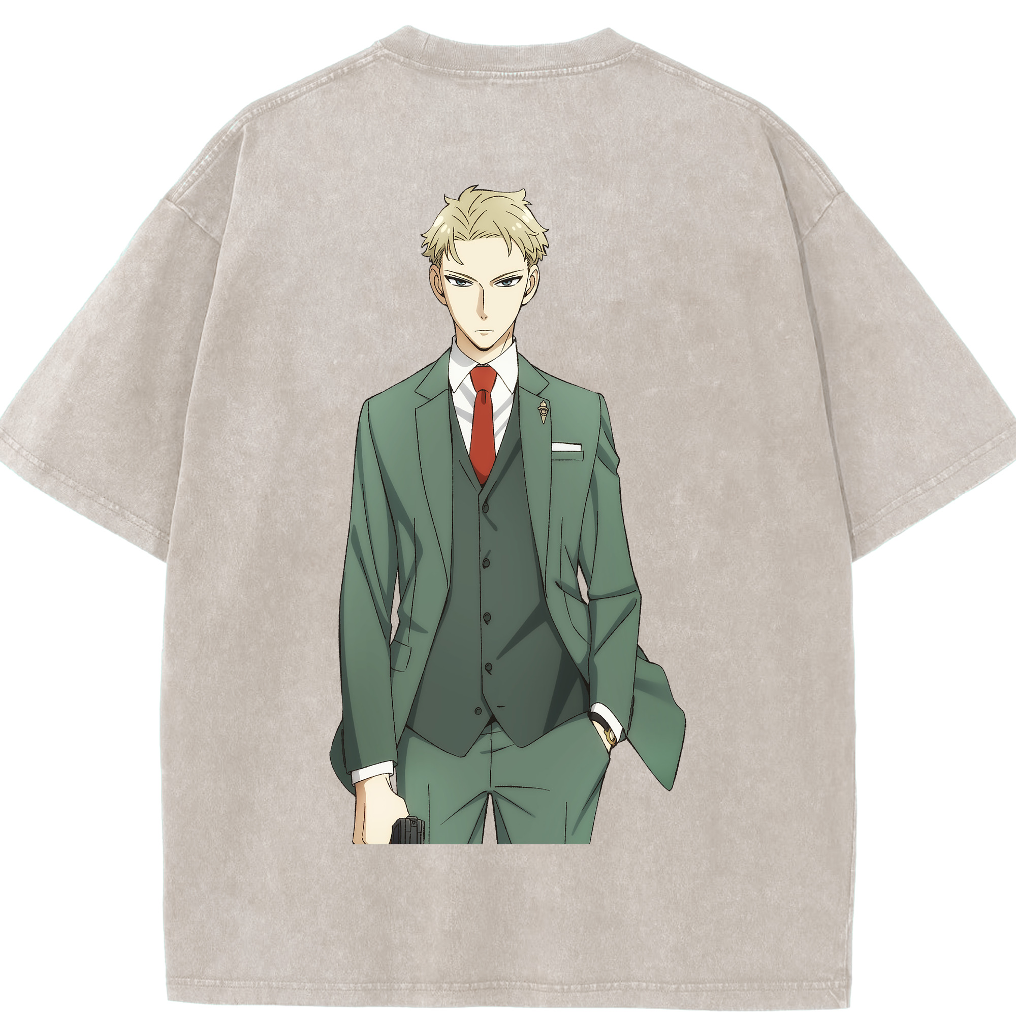 （画像用） SPY×FAMILY间谍家家酒 綿100% ヴィンテージ風 半袖Tシャツ（背面プリント）
