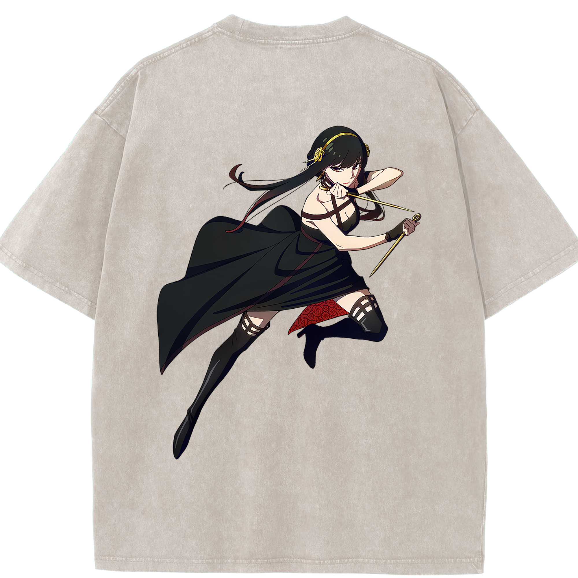 （画像用） SPY×FAMILY间谍家家酒 綿100% ヴィンテージ風 半袖Tシャツ（背面プリント）