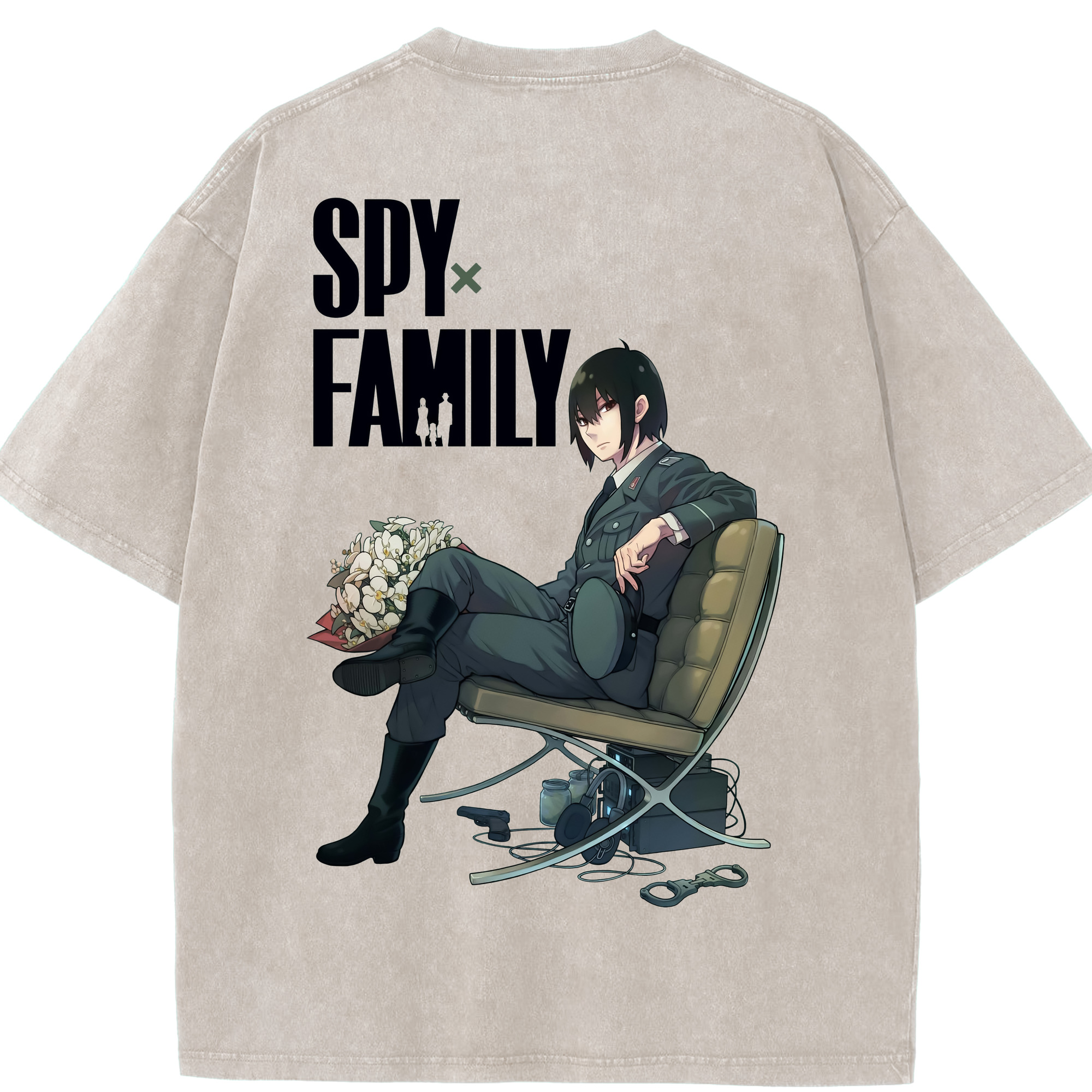 （画像用） SPY×FAMILY间谍家家酒 綿100% ヴィンテージ風 半袖Tシャツ（背面プリント）