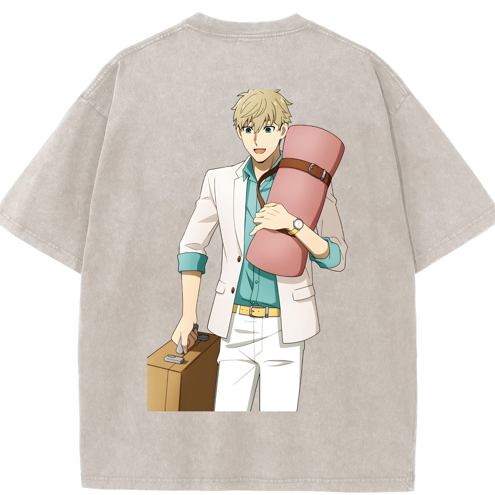 （画像用） SPY×FAMILY间谍家家酒 綿100% ヴィンテージ風 半袖Tシャツ（背面プリント）