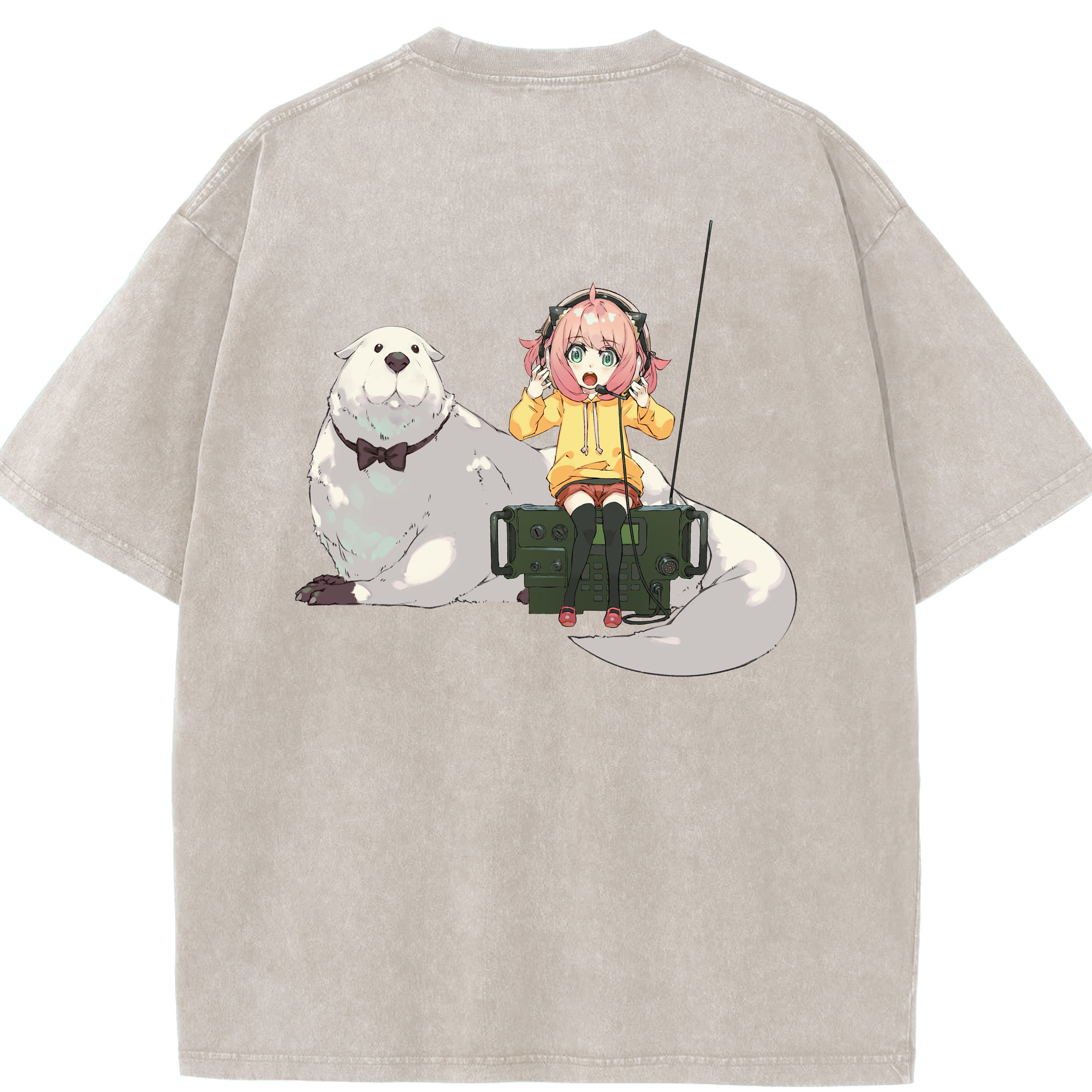 （画像用） SPY×FAMILY间谍家家酒 綿100% ヴィンテージ風 半袖Tシャツ（背面プリント）