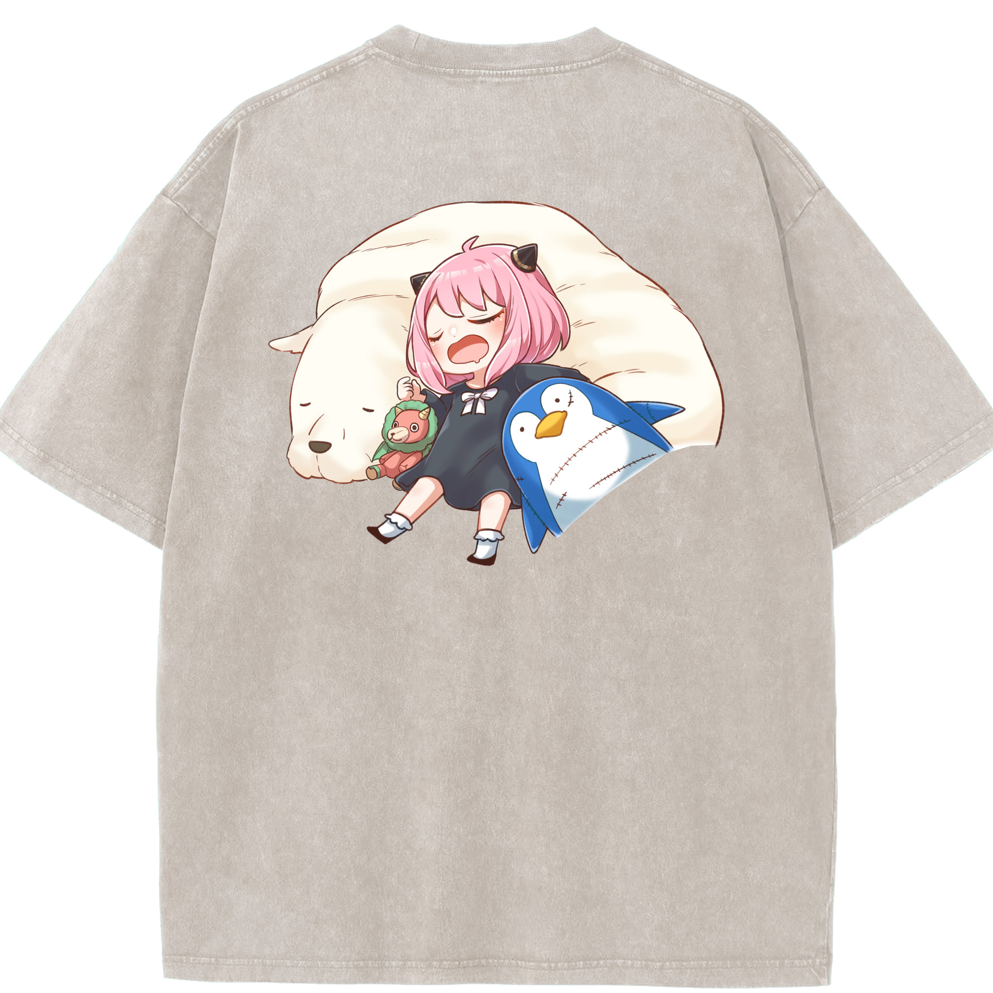 （画像用） SPY×FAMILY间谍家家酒 綿100% ヴィンテージ風 半袖Tシャツ（背面プリント）