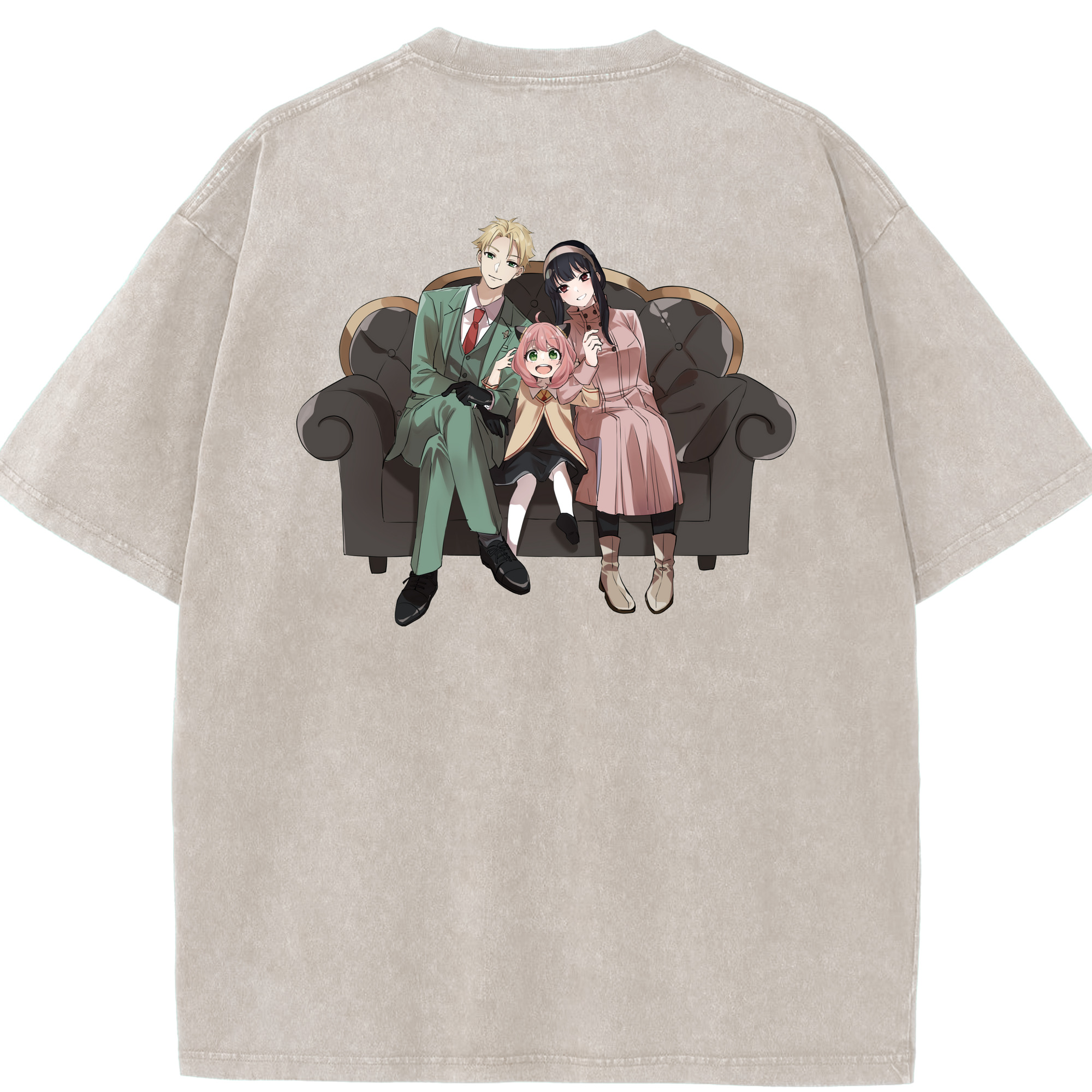 （画像用） SPY×FAMILY间谍家家酒 綿100% ヴィンテージ風 半袖Tシャツ（背面プリント）