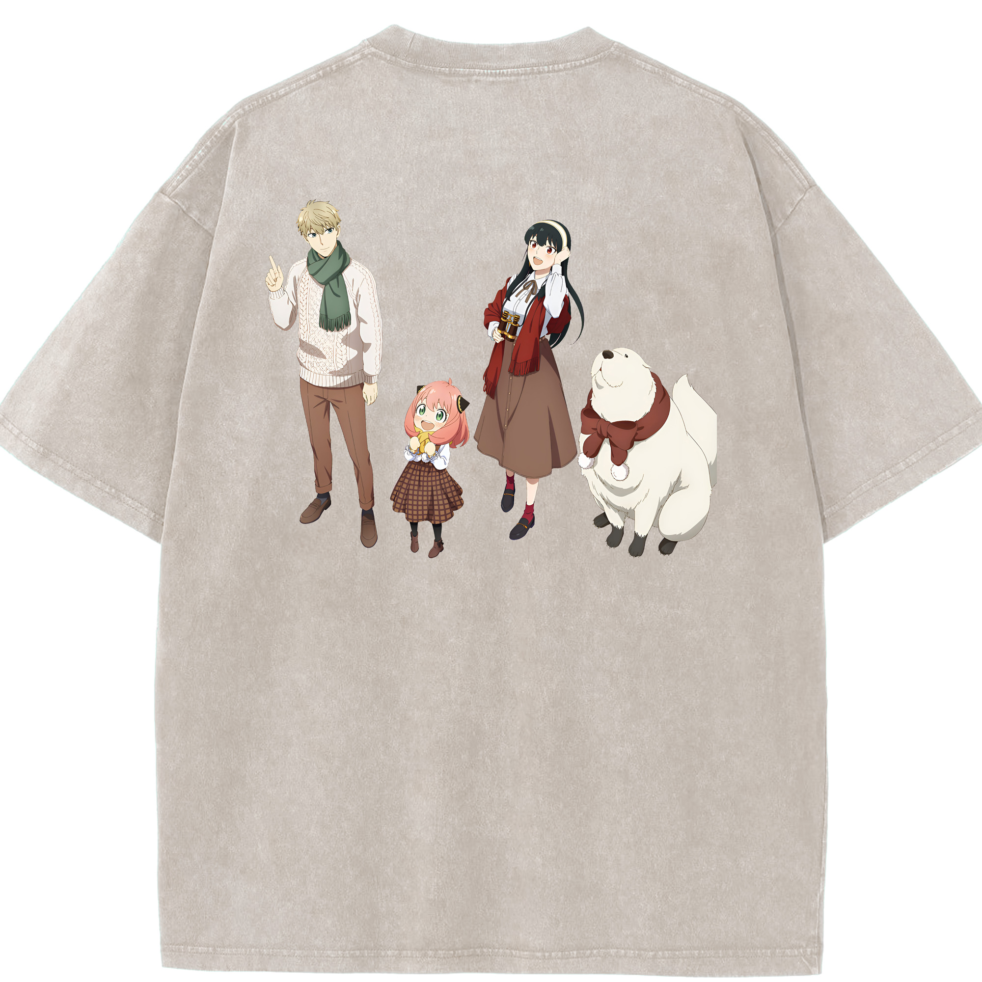 （画像用） SPY×FAMILY间谍家家酒 綿100% ヴィンテージ風 半袖Tシャツ（背面プリント）