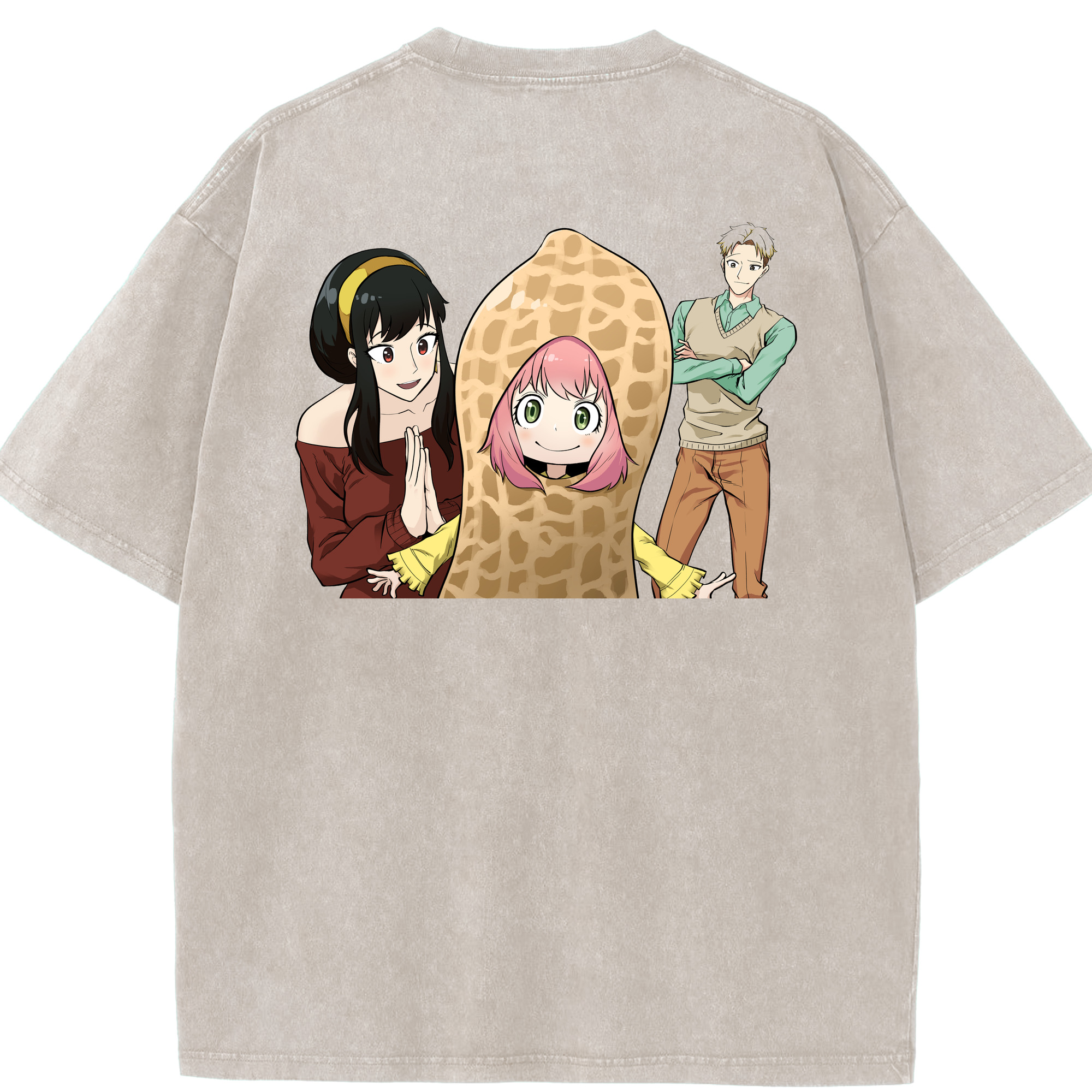 （画像用） SPY×FAMILY间谍家家酒 綿100% ヴィンテージ風 半袖Tシャツ（背面プリント）