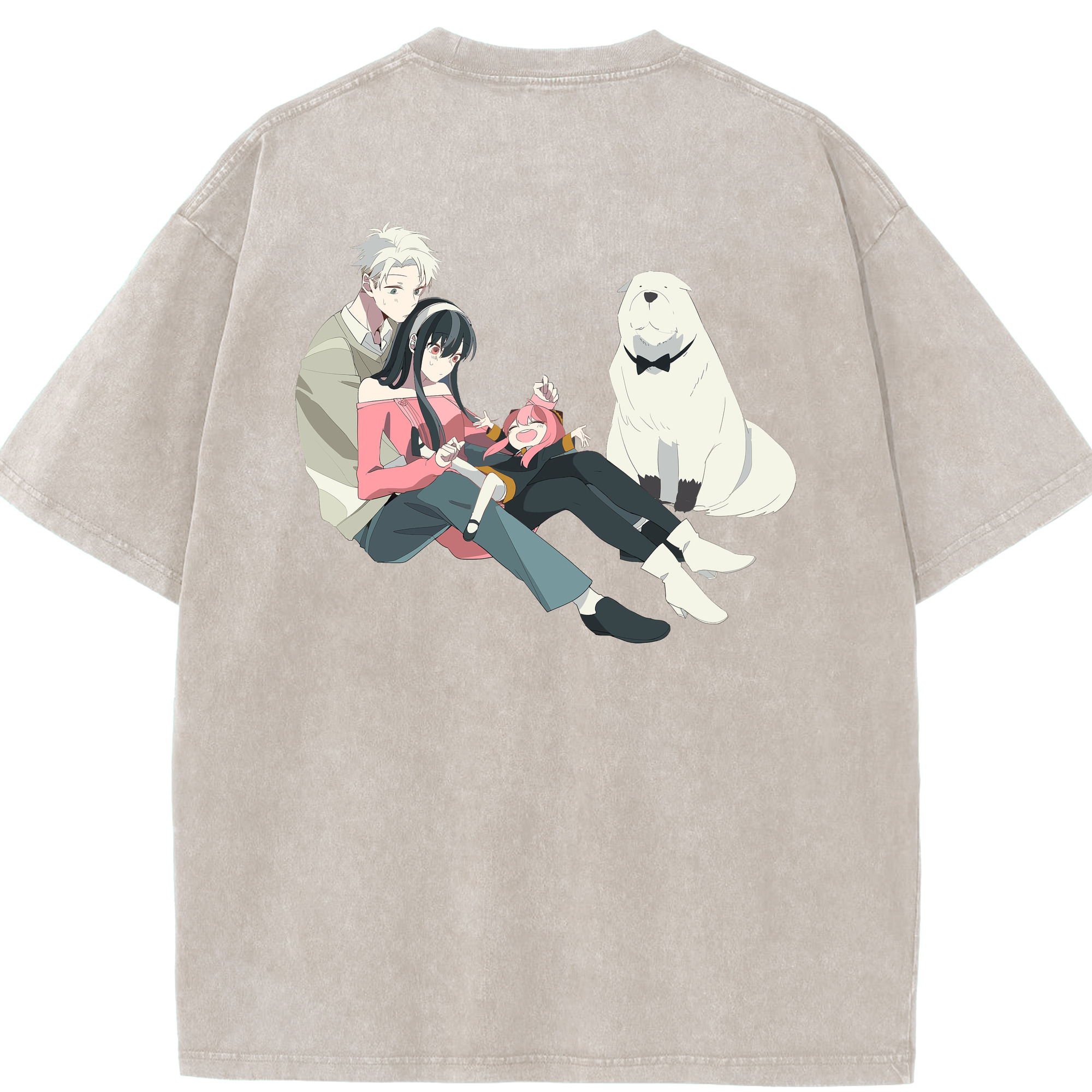 （画像用） SPY×FAMILY间谍家家酒 綿100% ヴィンテージ風 半袖Tシャツ（背面プリント）