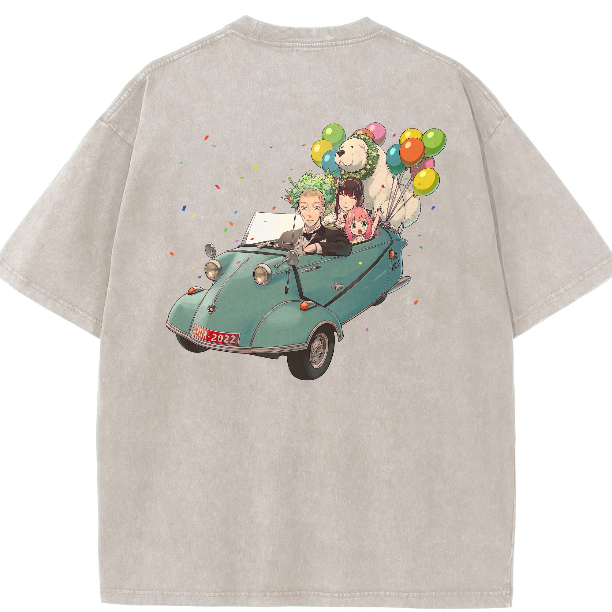 （画像用） SPY×FAMILY间谍家家酒 綿100% ヴィンテージ風 半袖Tシャツ（背面プリント）
